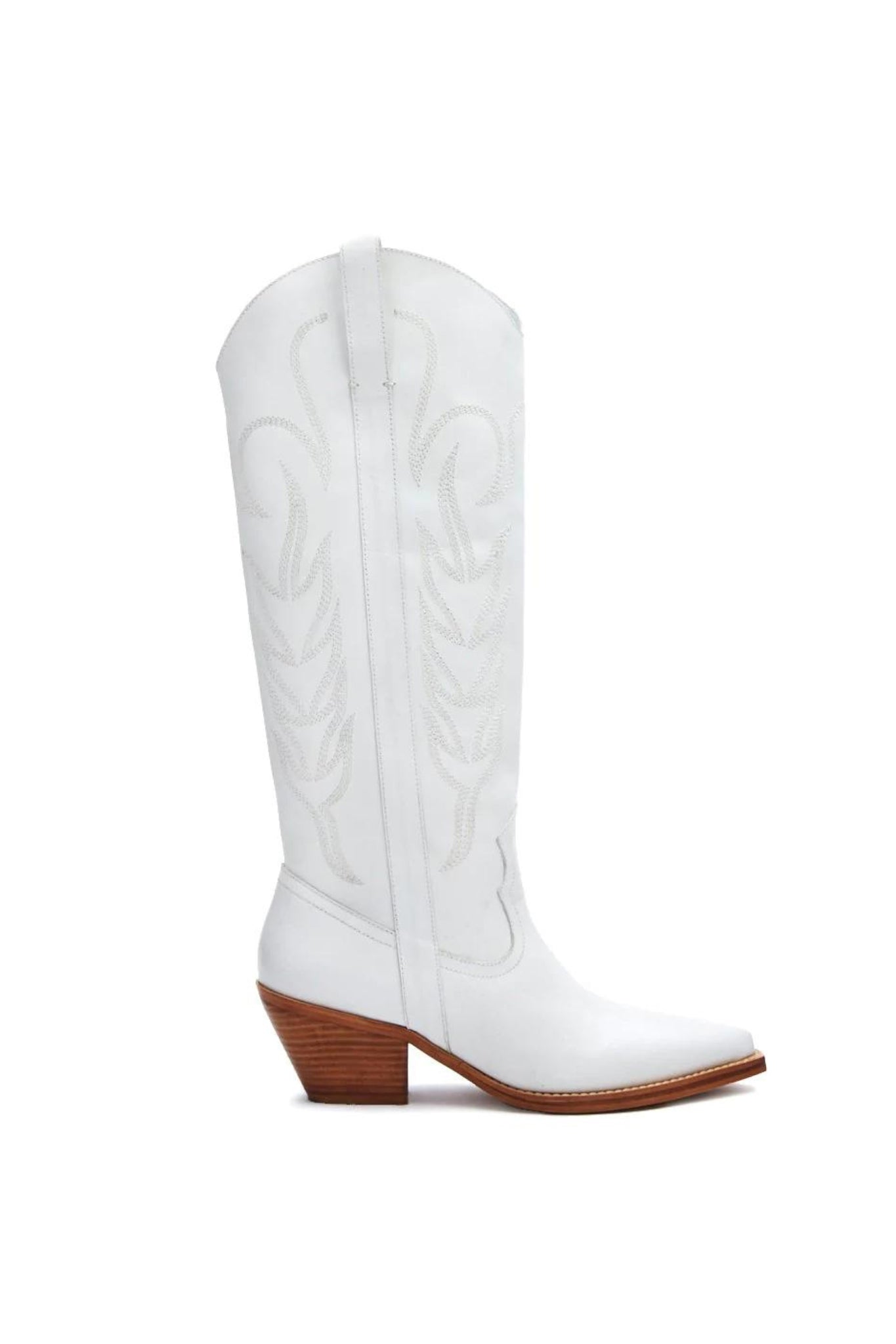 Black Matisse Agency Cowboy Boot featuring a stylish design with a pointed toe and decorative stitching, displayed against a neutral background. Accompanied by sunglasses, emphasizing a fashionable look. Part of the new product line for January 2023.