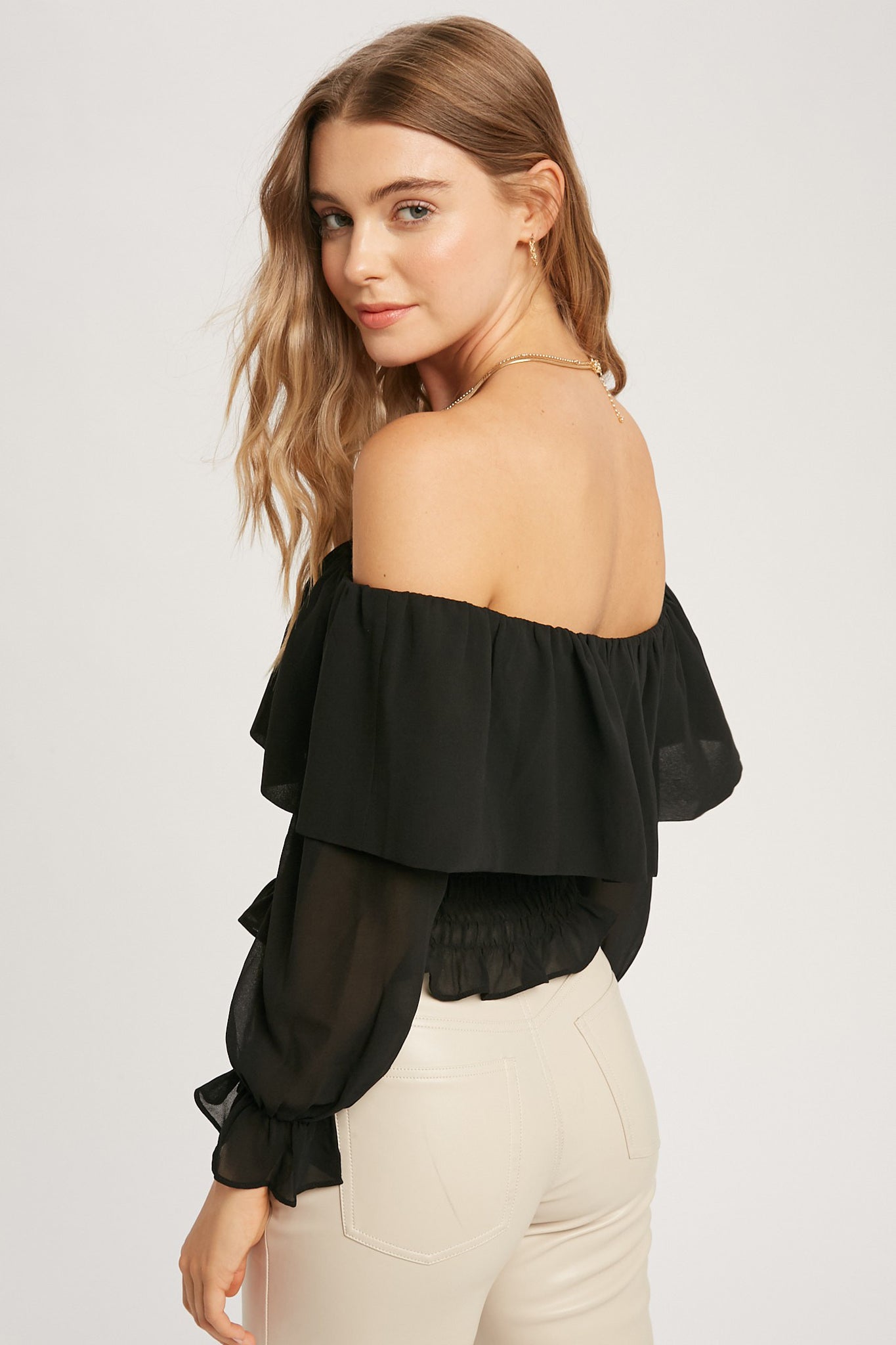 View 4 of Boa Off Shoulder Top, a Tops from Larrea Cove. Detail: .