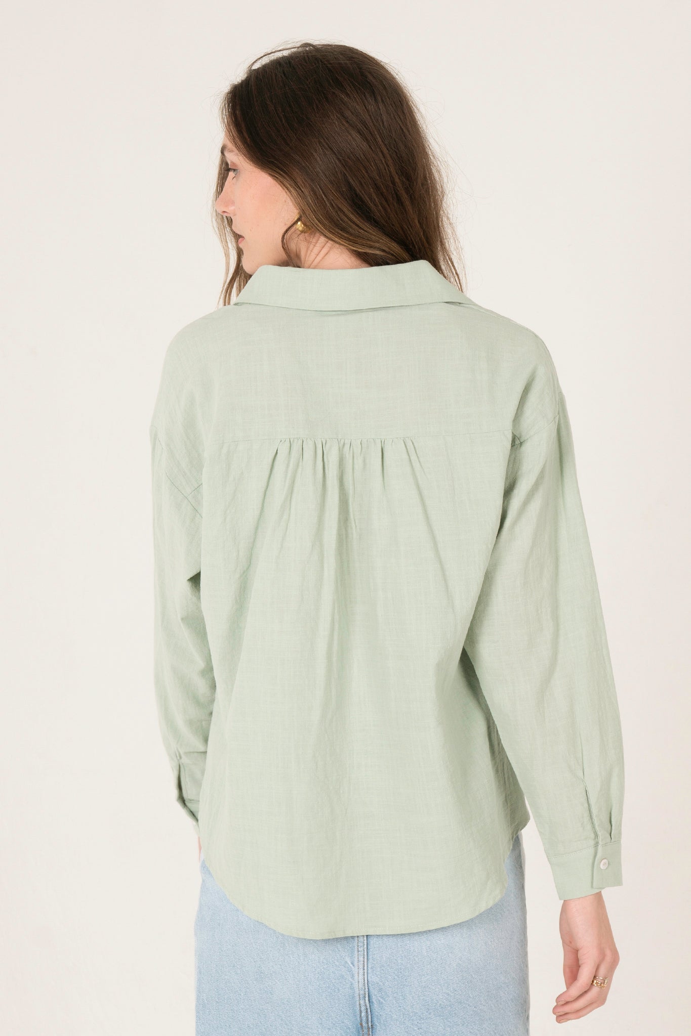 View 3 of Laurel Button Down Shirt, a Tops from Larrea Cove. Detail: .