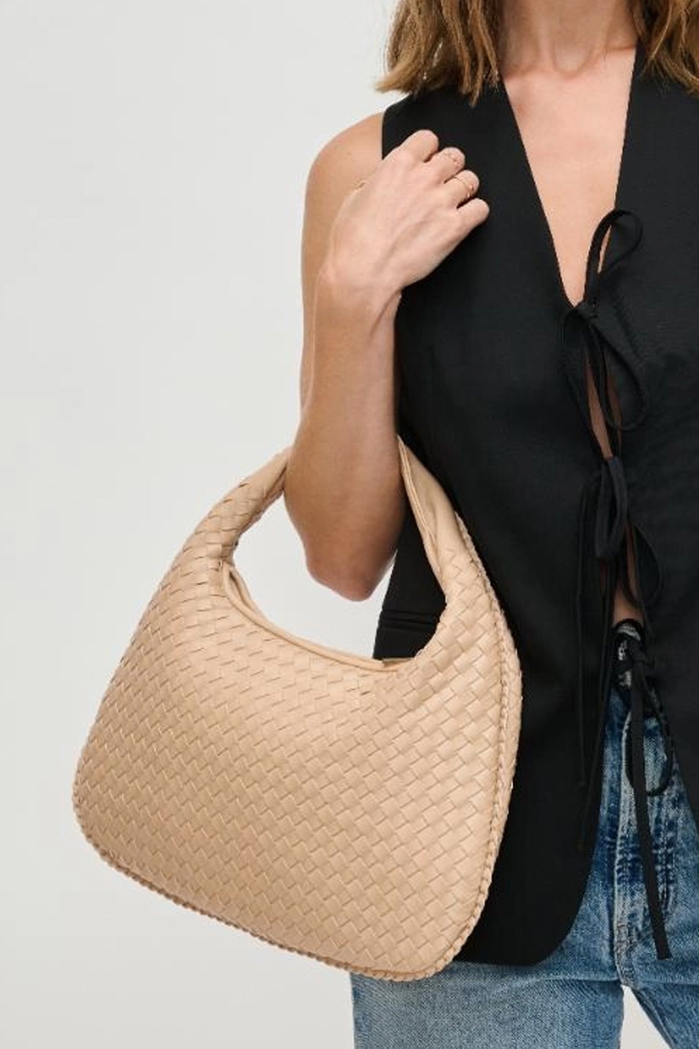 Adela Woven Hobo in Natural