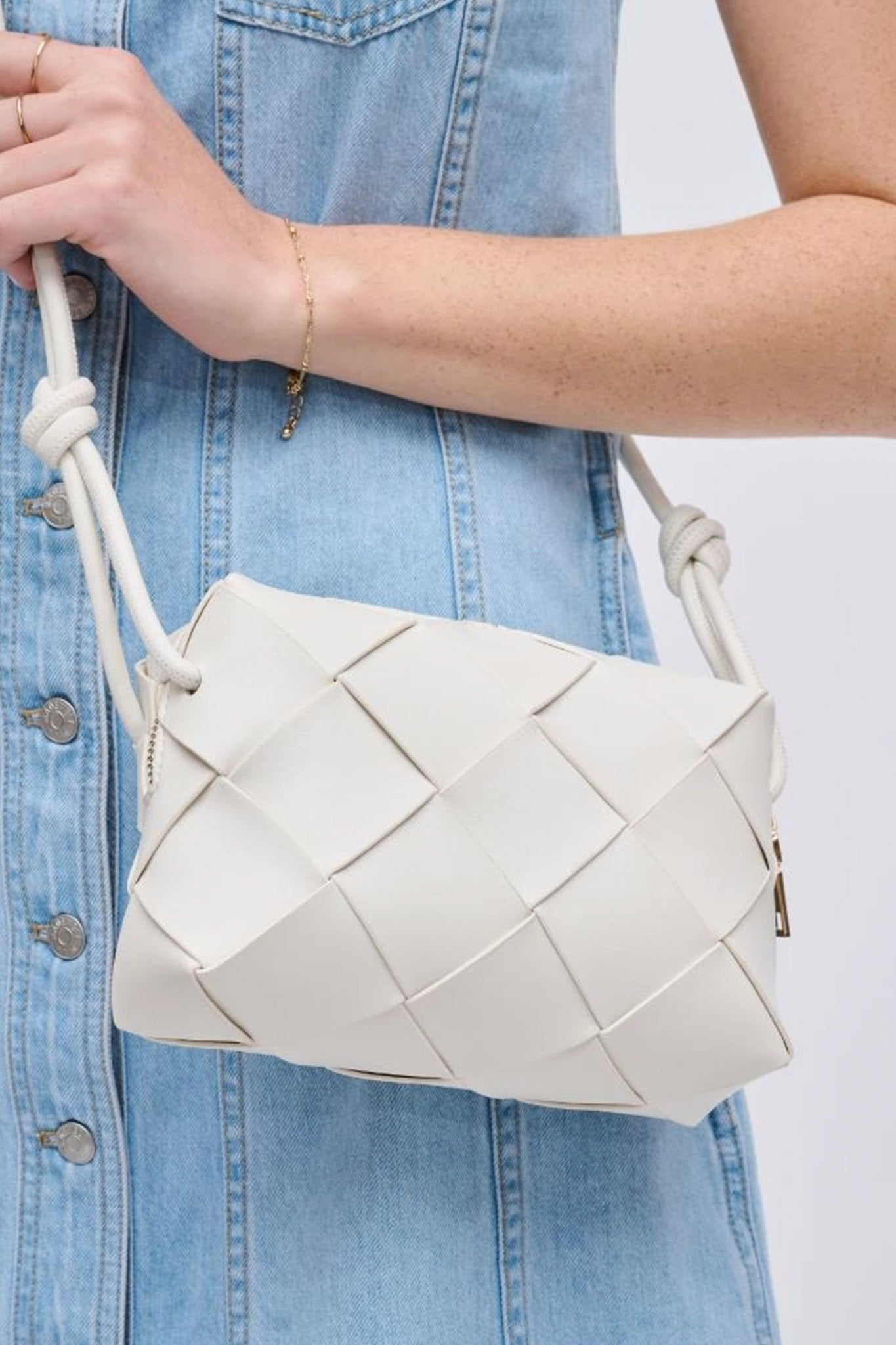 Kennedy Woven Crossbody in Ivory