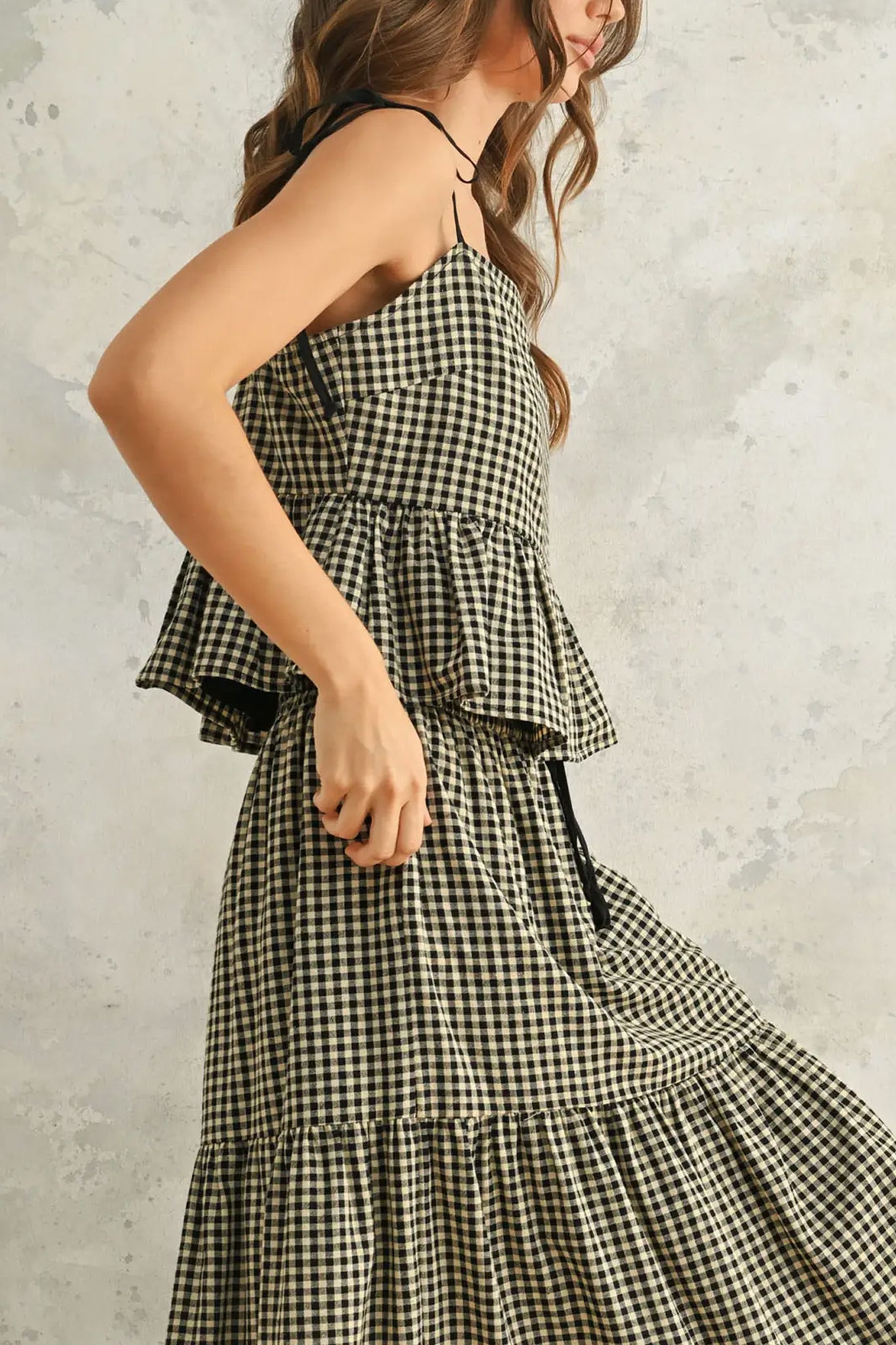 Sonora Gingham Peplum Top