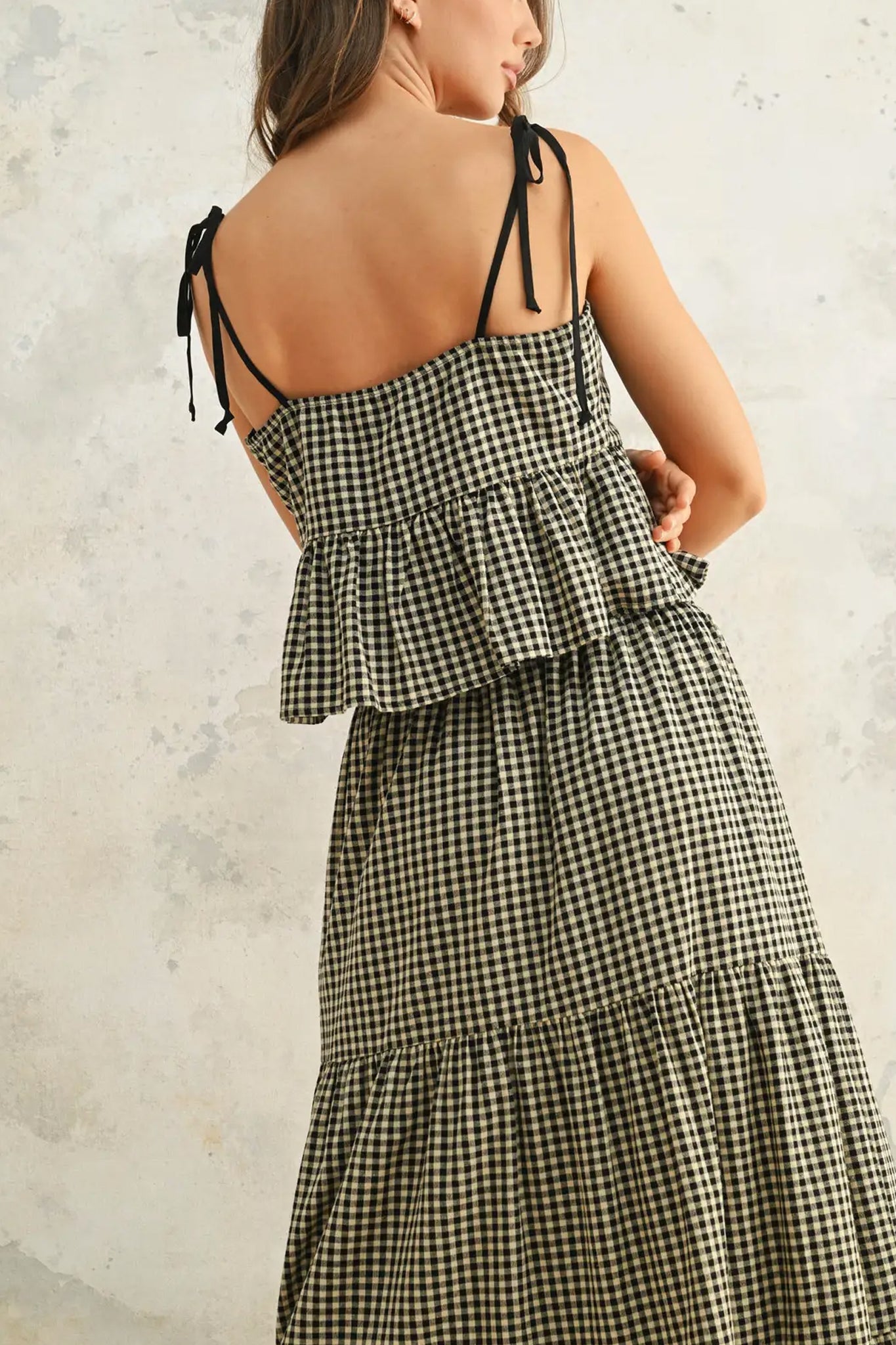 Sonora Gingham Peplum Top