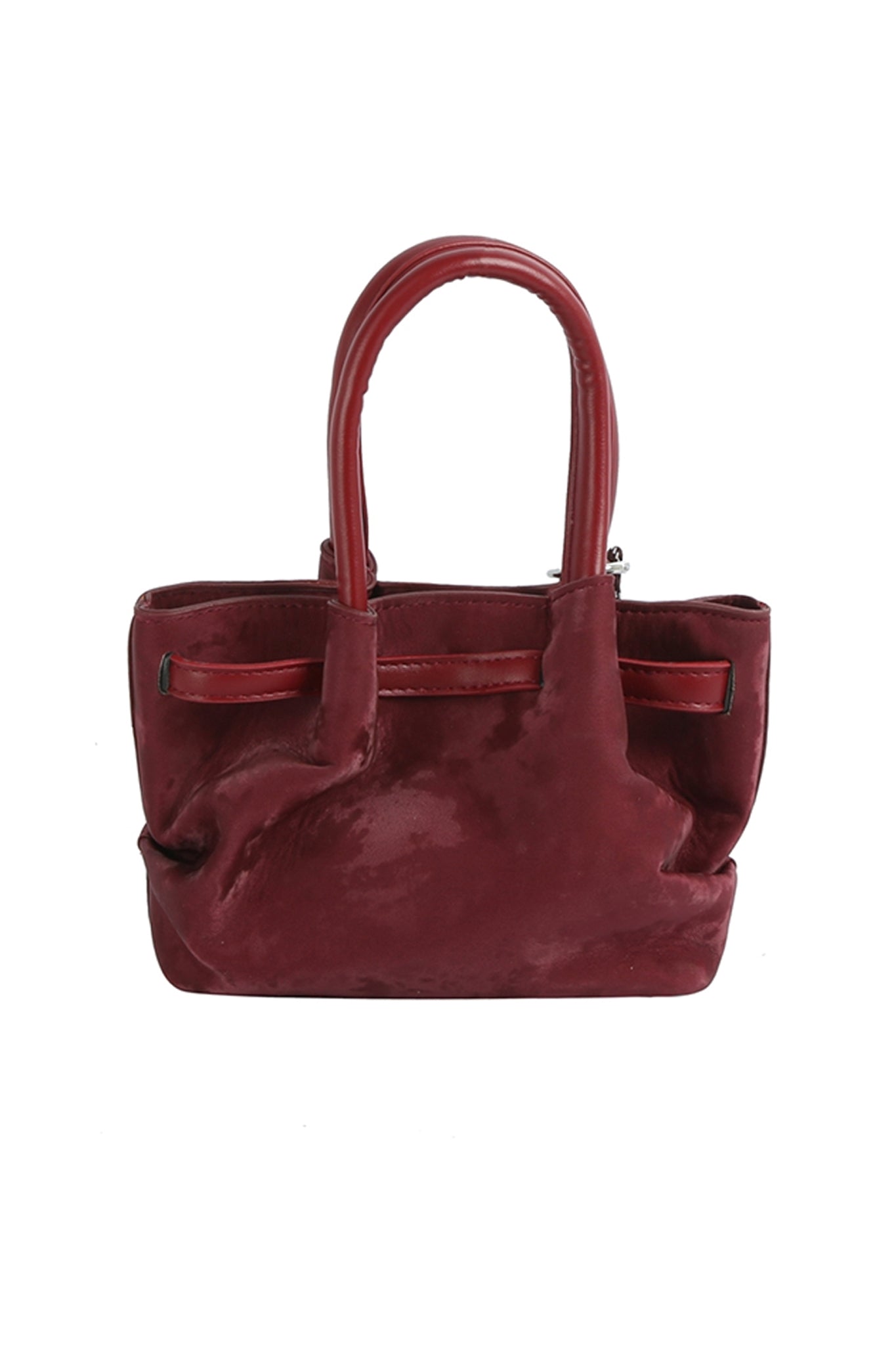 Satchel with Bag Charms in Burgundy