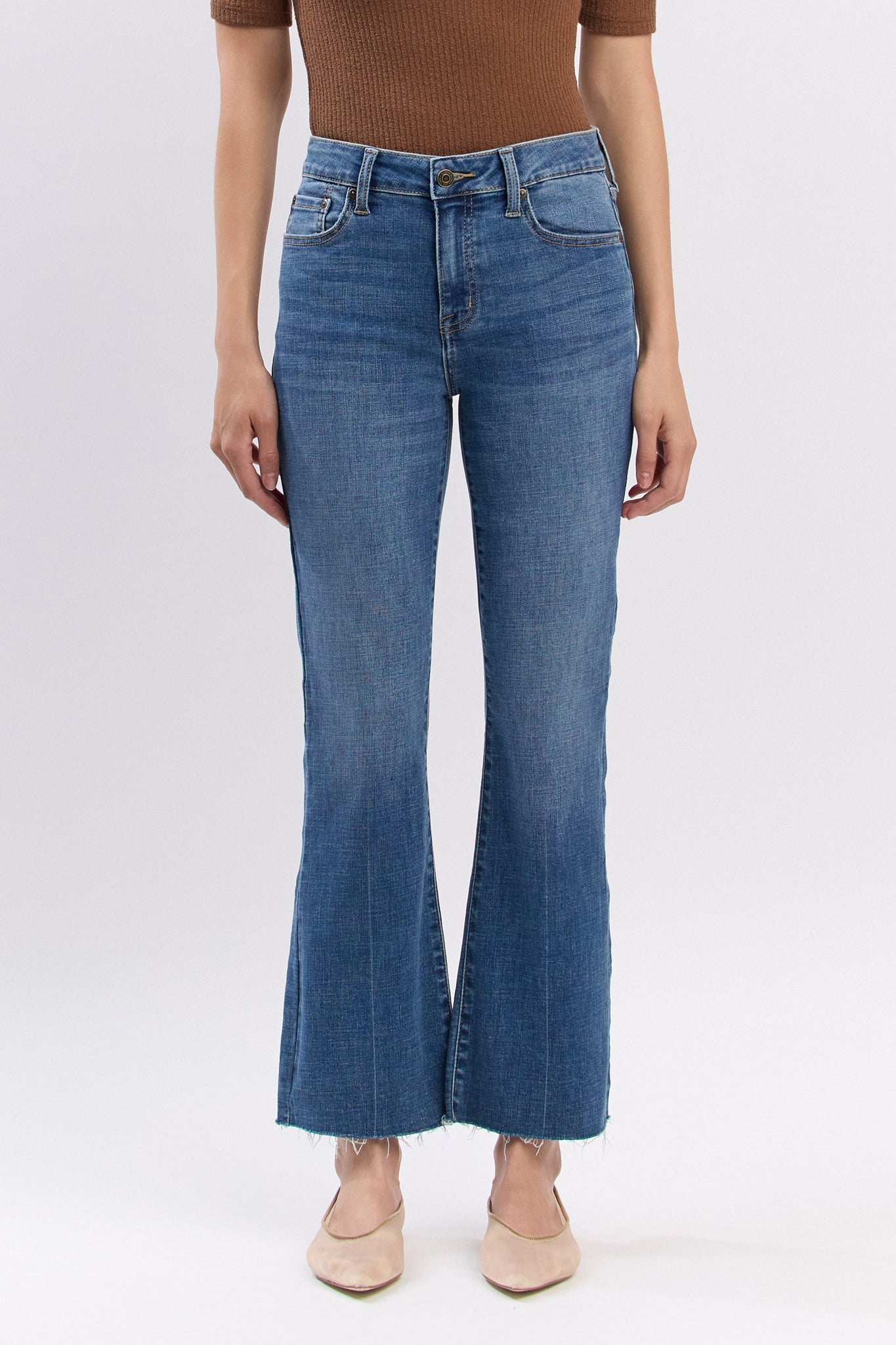 Eunina Kaylee Kick Flare Jeans in Melton