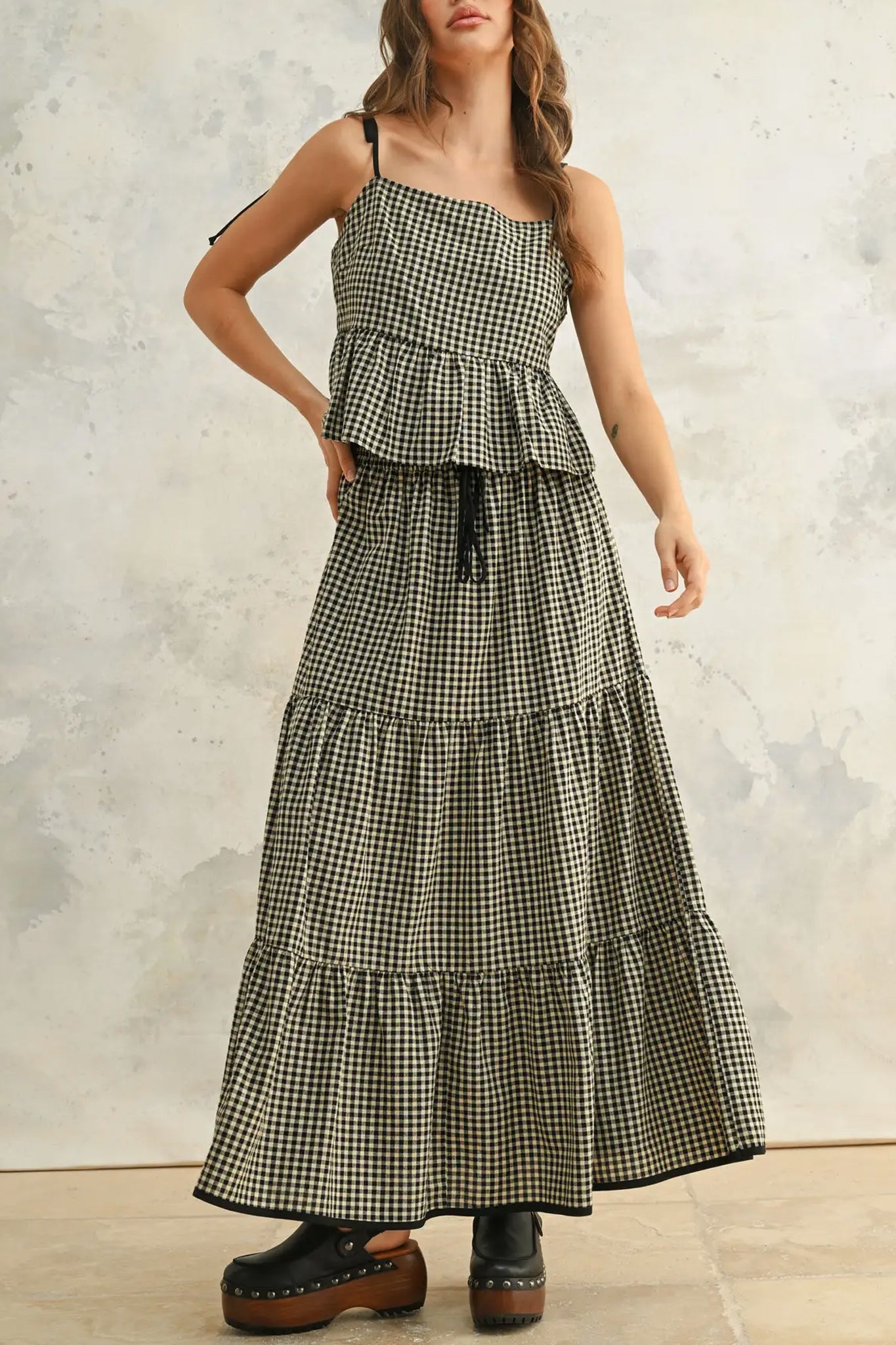 Sonora Gingham Peplum Top