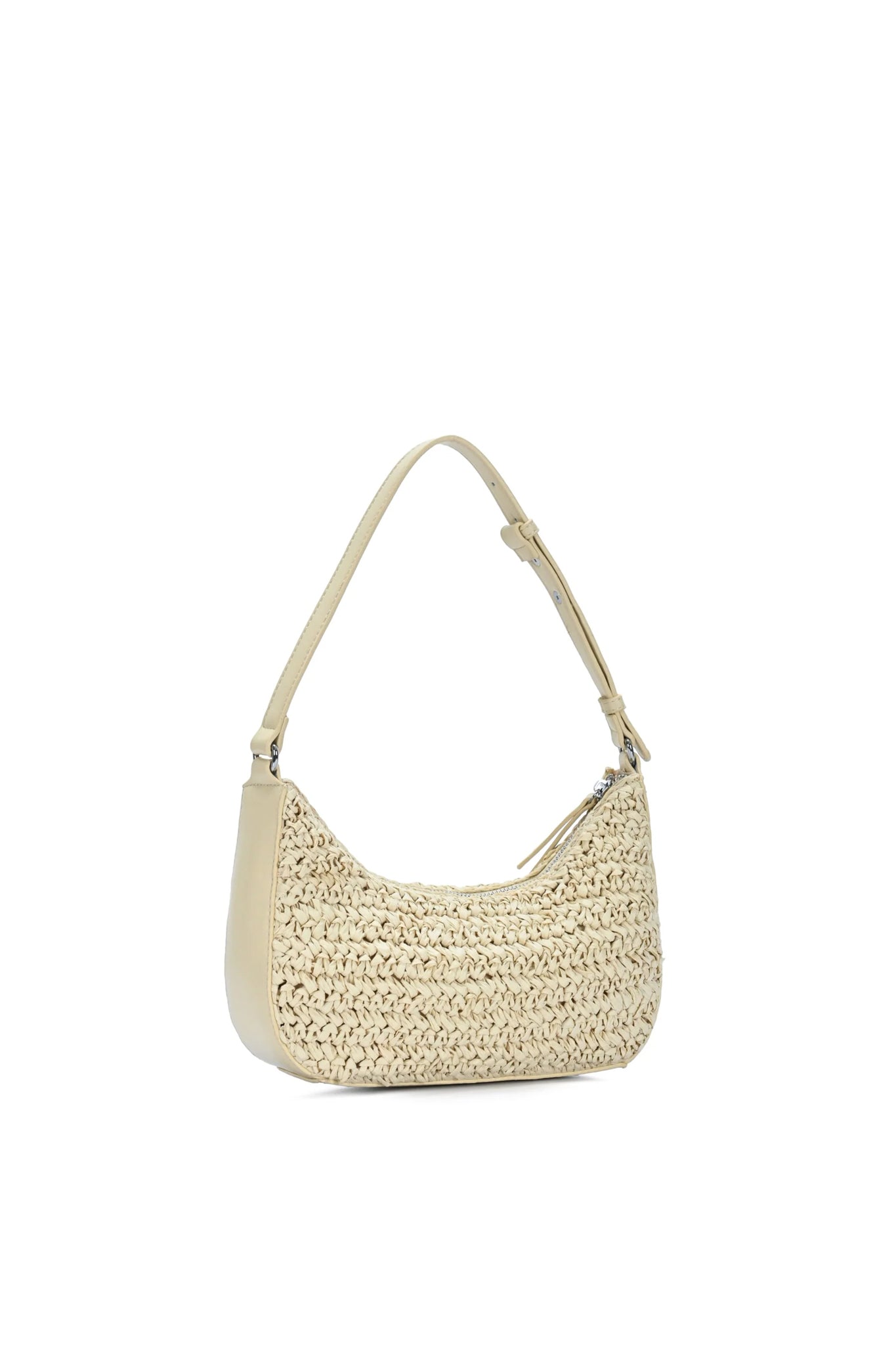 Straw Shoulder Bag in Cream