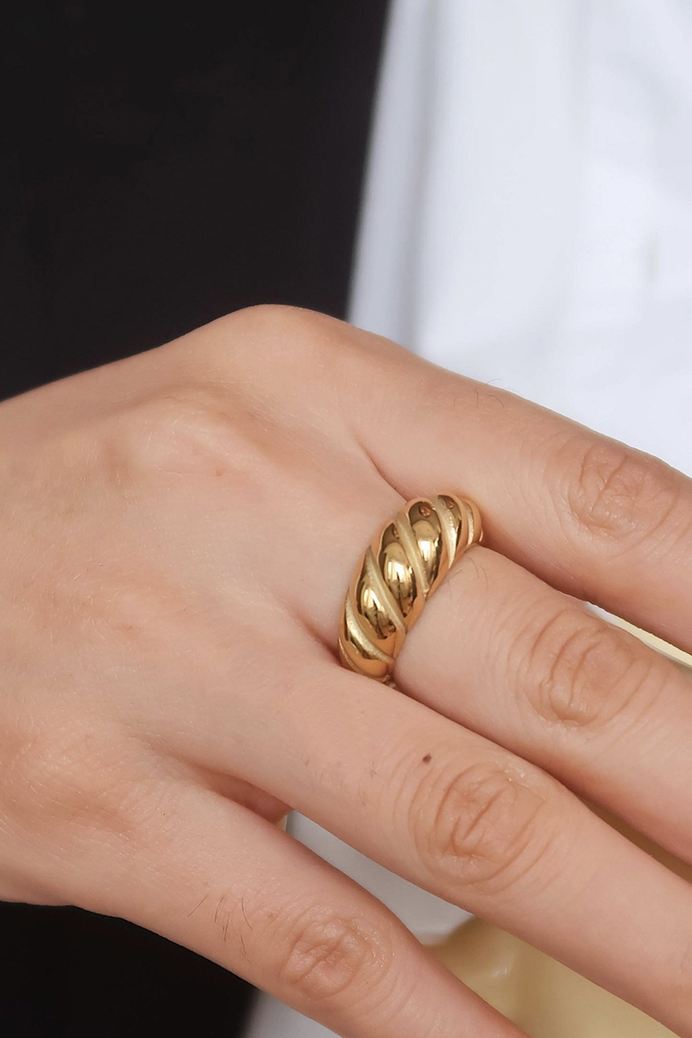 Golden Croissant Ring
