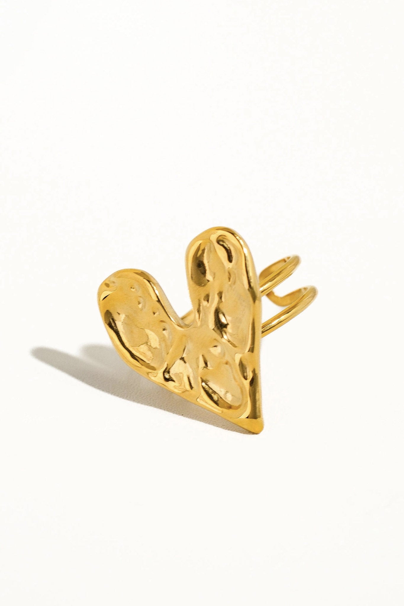 Abstract Heart Ring in Gold