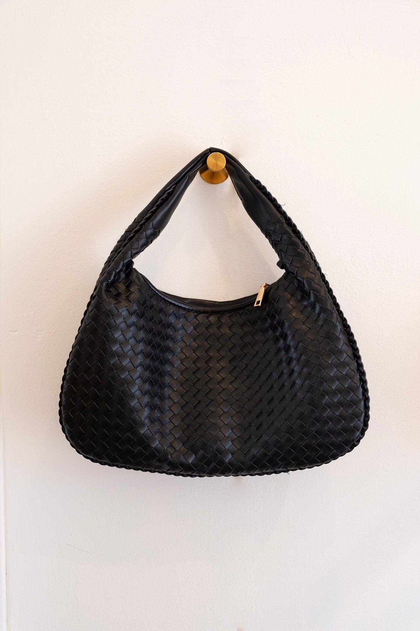 Adela Woven Hobo in Black