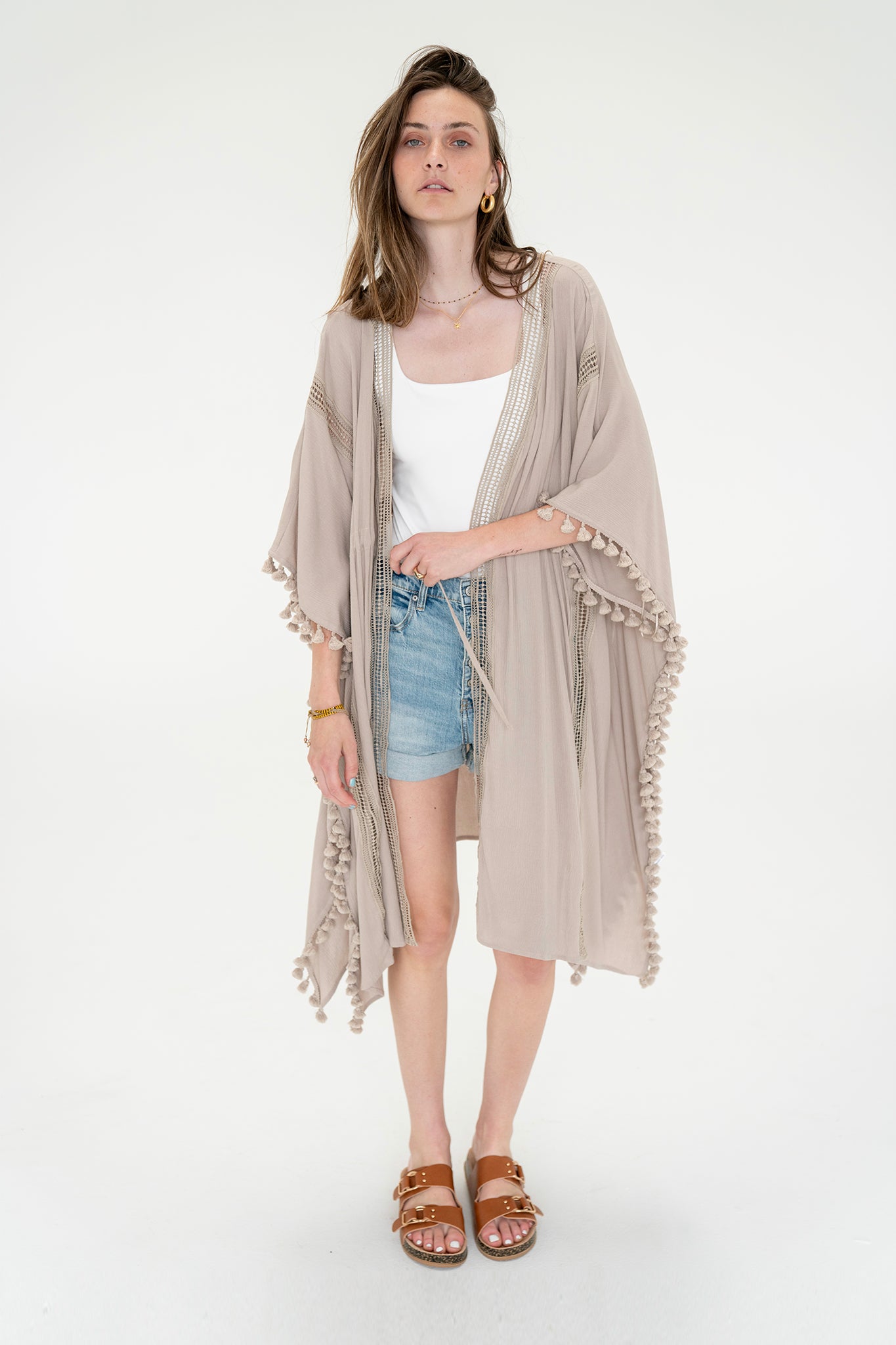 View 2 of Capistrano Tassel Fringe Duster, a Duster from Larrea Cove. Detail: .