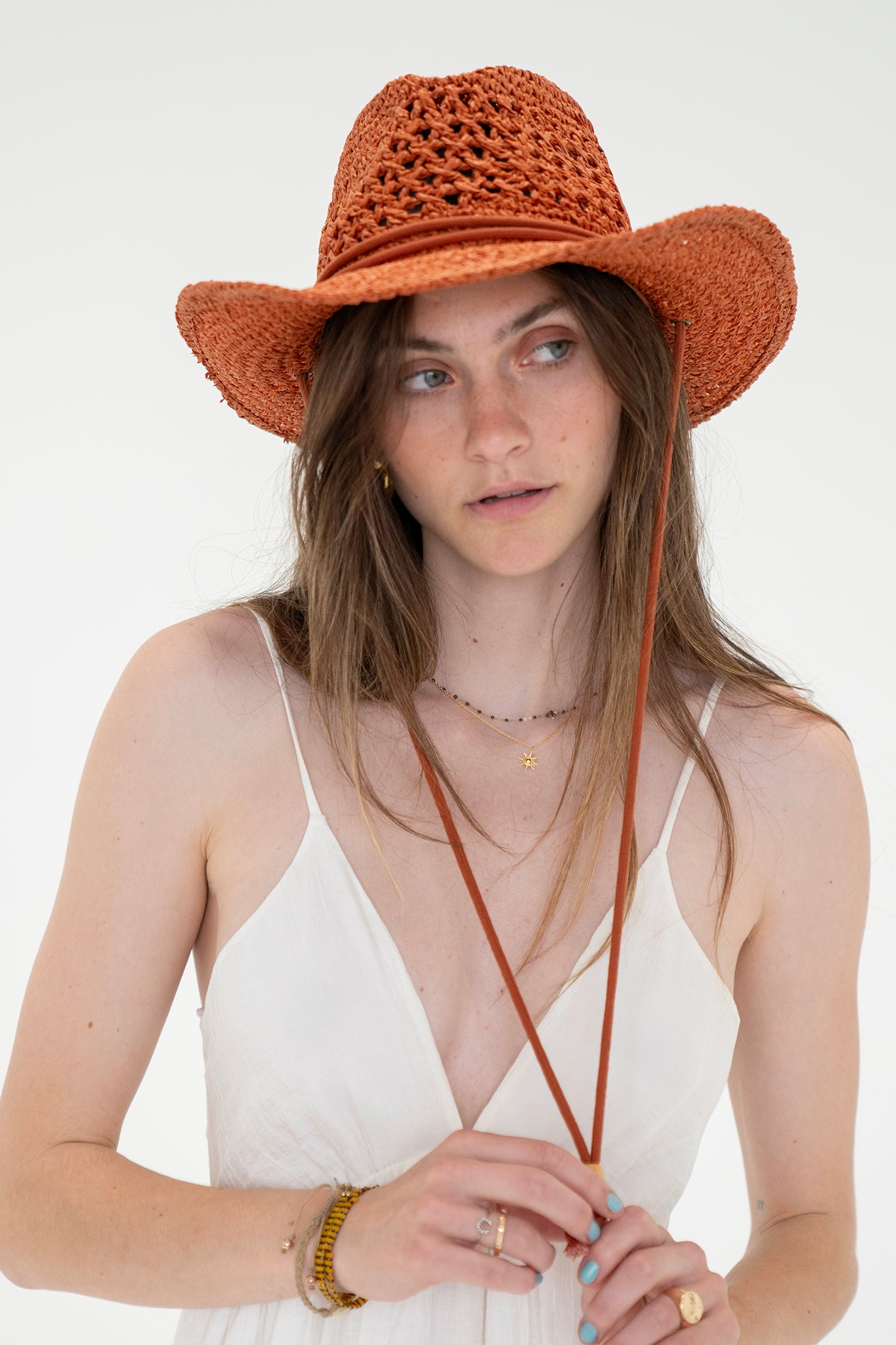 View 1 of Clay Cowboy Hat, a Hats from Larrea Cove. Detail: Get beach-ready with this awesome Cla...