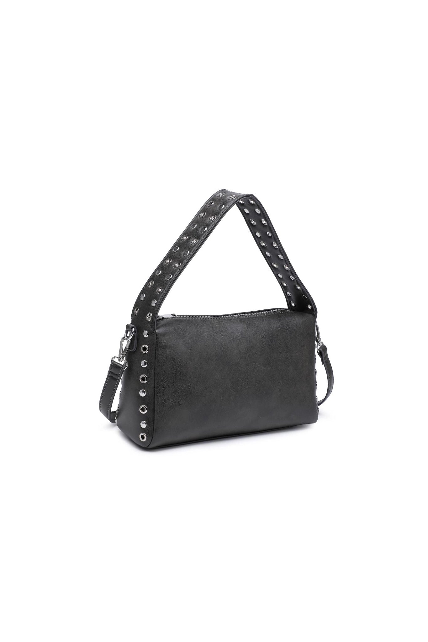 Silver Sands Studded Shoulder Bag in Gunmetal