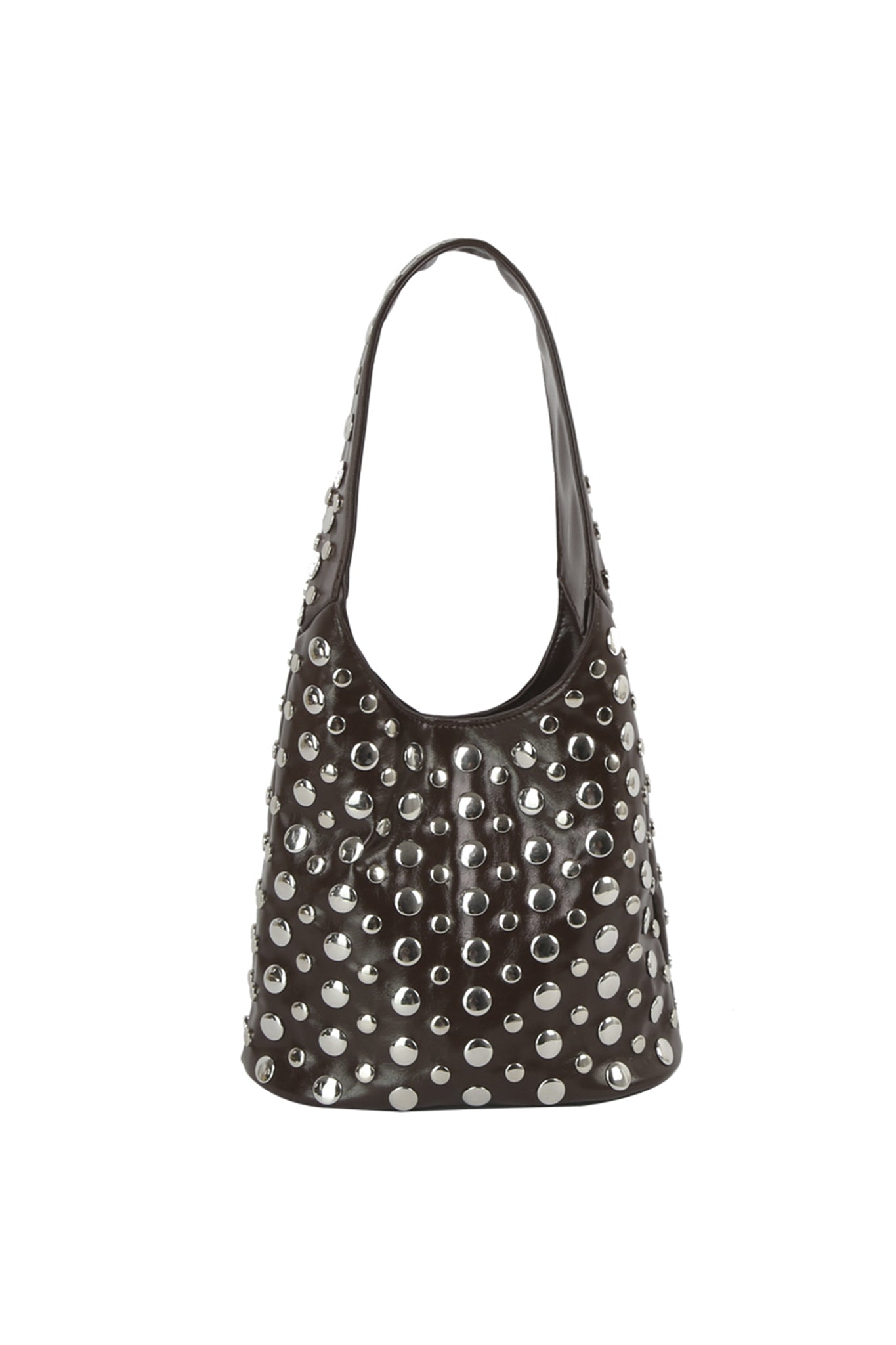 Desert Moon Studded Shoulder Bag in Chocolate
