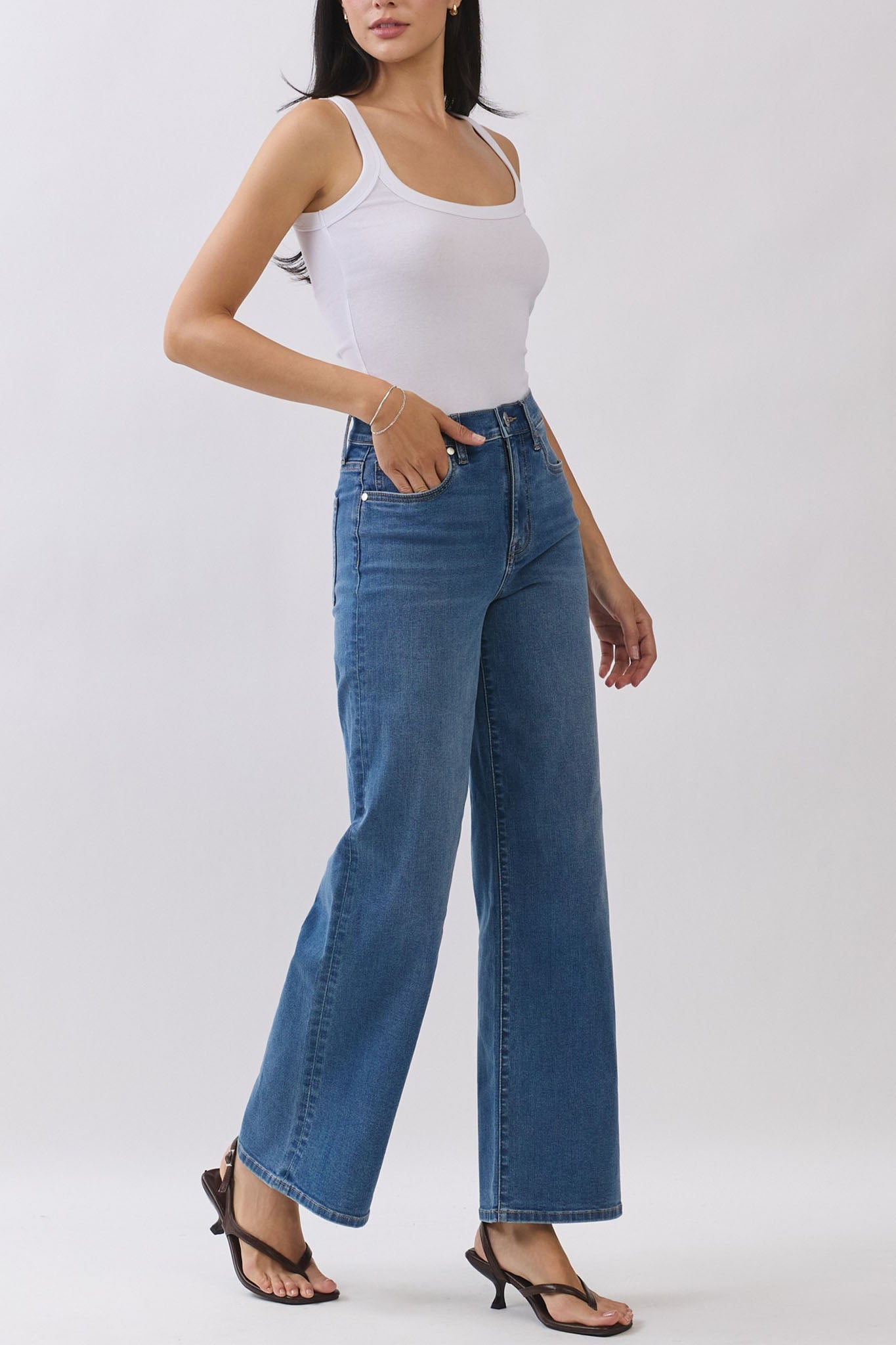 Eunina Dane Wide Leg Jeans in Canyon Blue