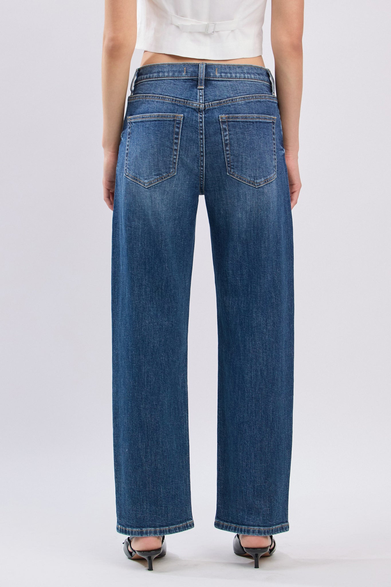 Eunina Danica bowed straight jeans in drift offer a relaxed coastal vibe, perfect for effortless boho style from Larrea Cove.