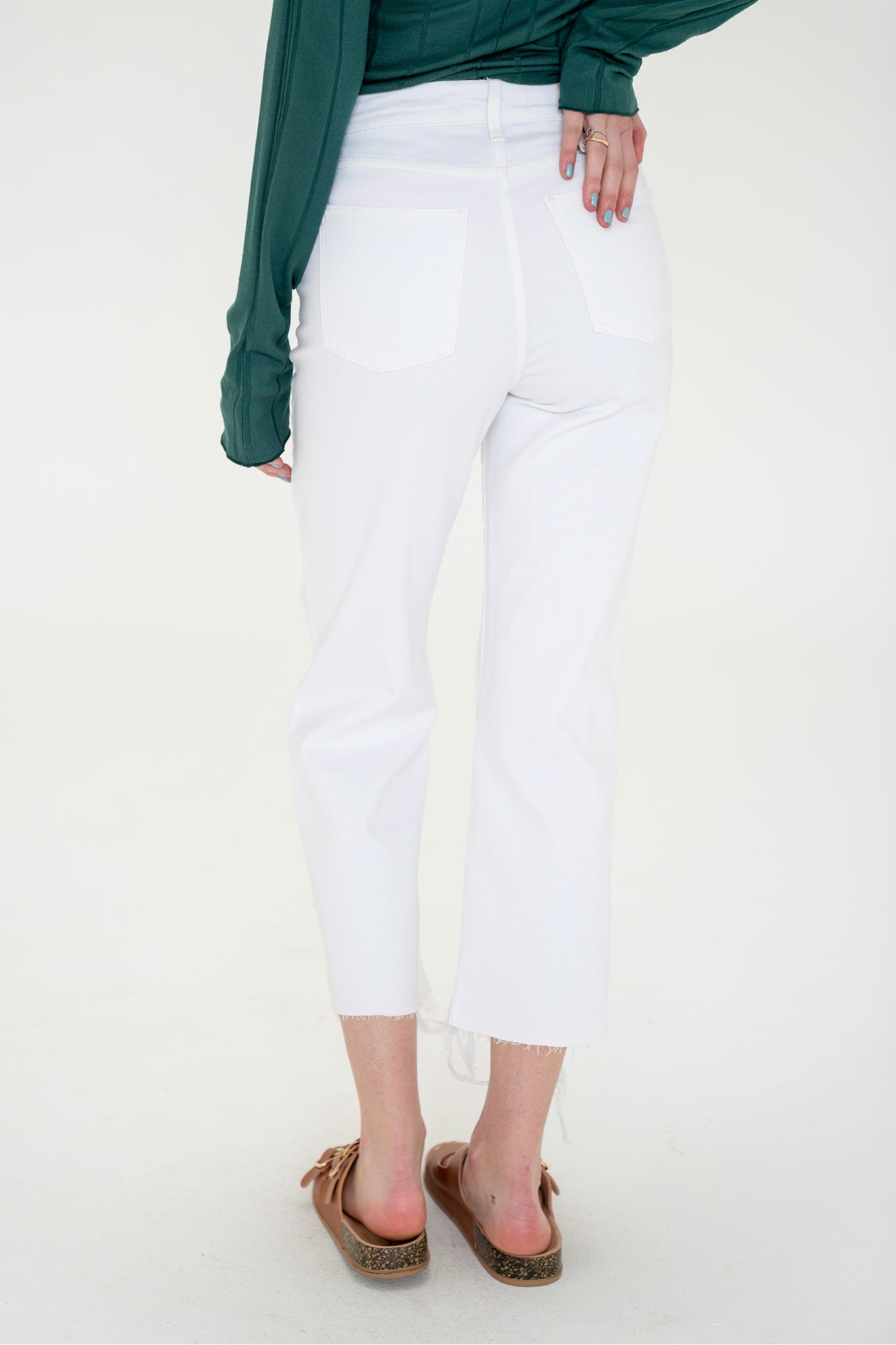 View 4 of Eunina Dawn Wide Leg Jeans in Datura, a Jeans from Larrea Cove. Detail: .