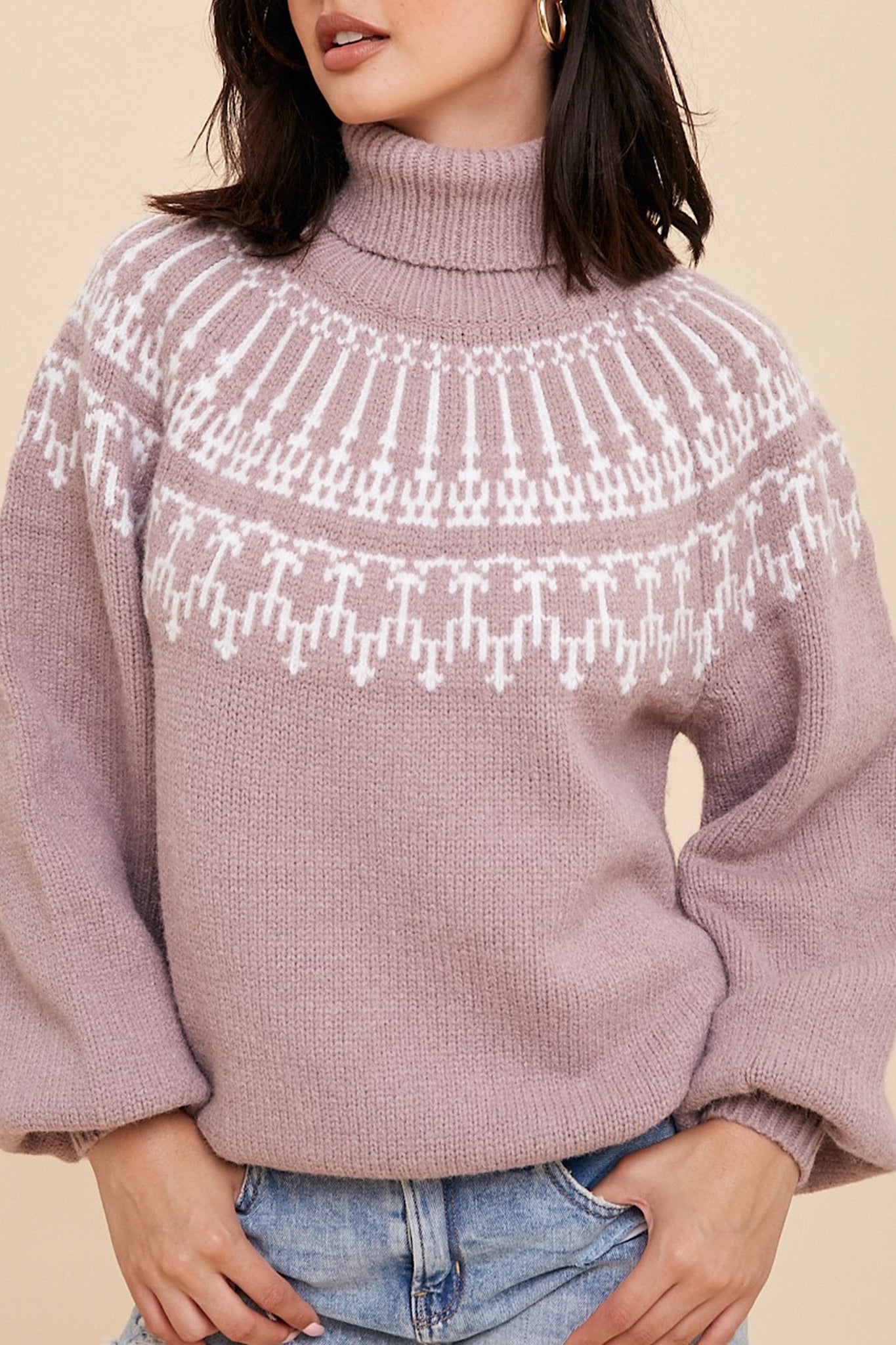 Fair Isle Turtleneck Sweater
