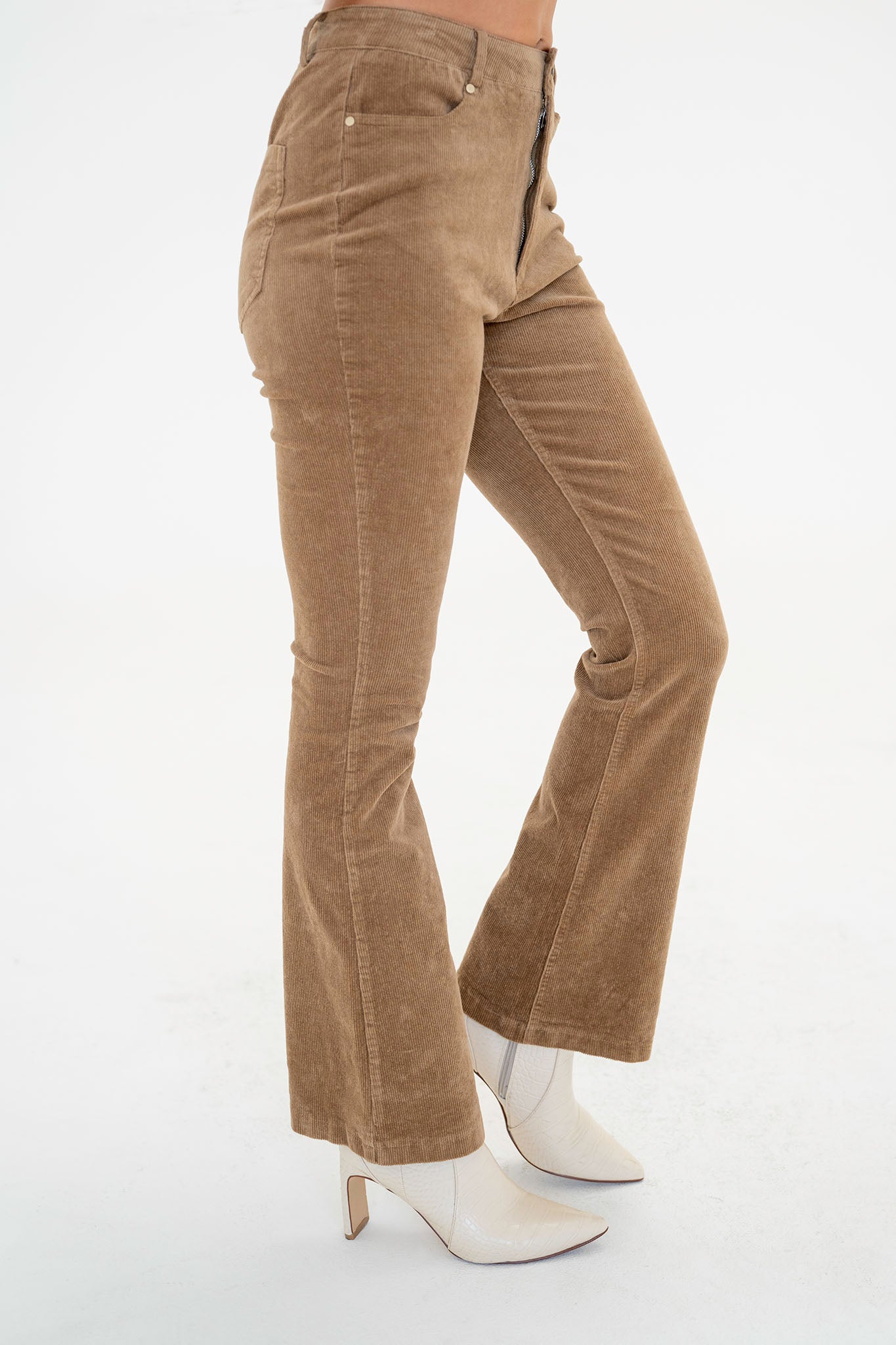 View 3 of Firefly Flared Corduroy Pants, a Pants from Larrea Cove. Detail: .