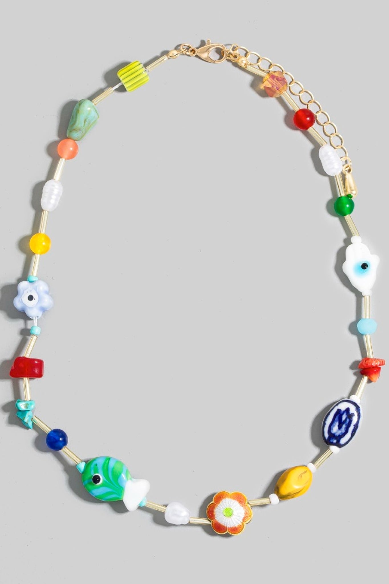 Fisherman charms chain necklace from Larrea Cove's new arrivals, an exquisite coastal jewelry piece with oceanic flair.