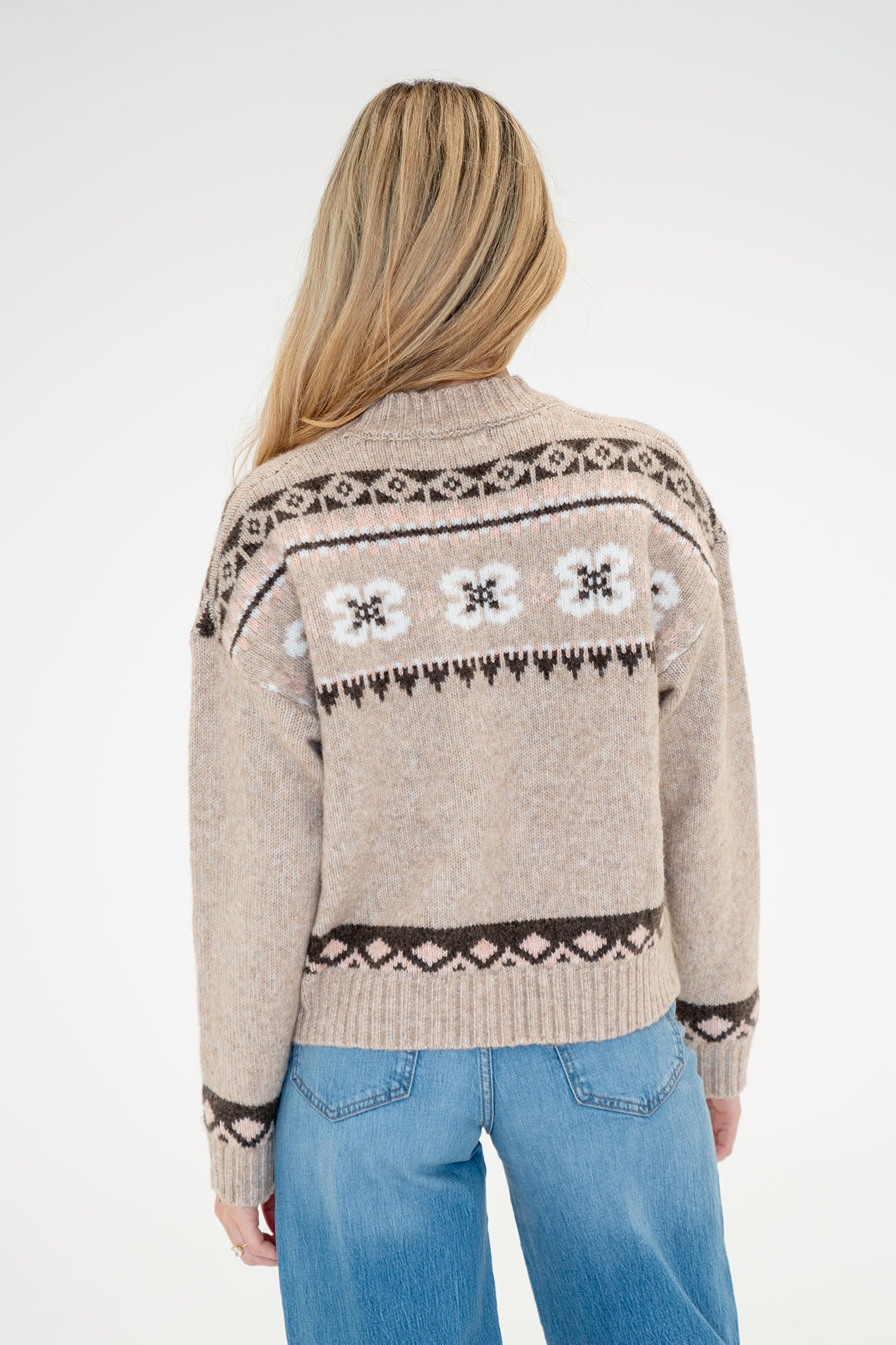 View 4 of Moonshine Fair Aisle Crewneck Sweater, a Sweaters from Larrea Cove. Detail: .