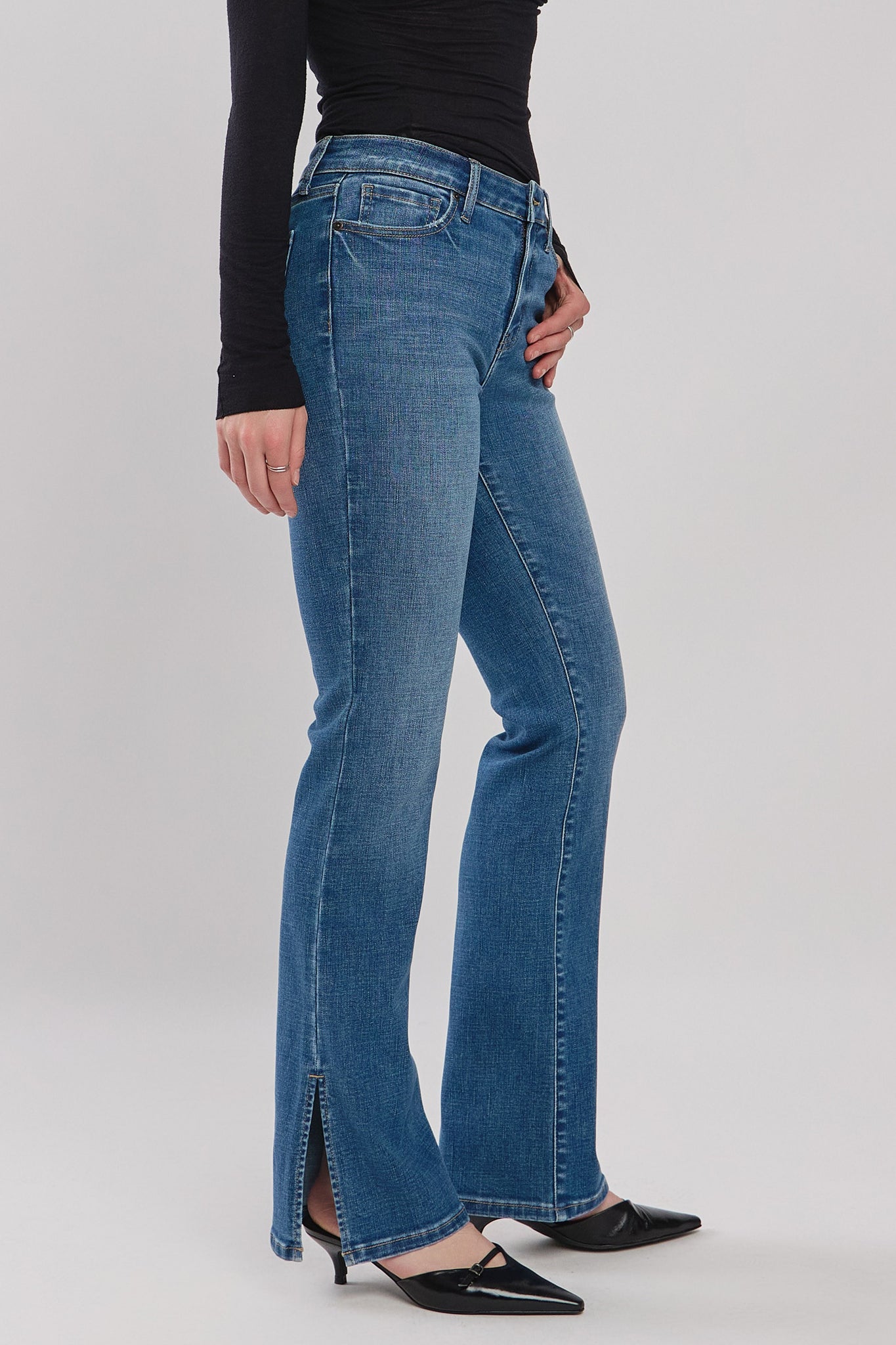 Eunina Imogen Mid Rise Bootcut in Thistle