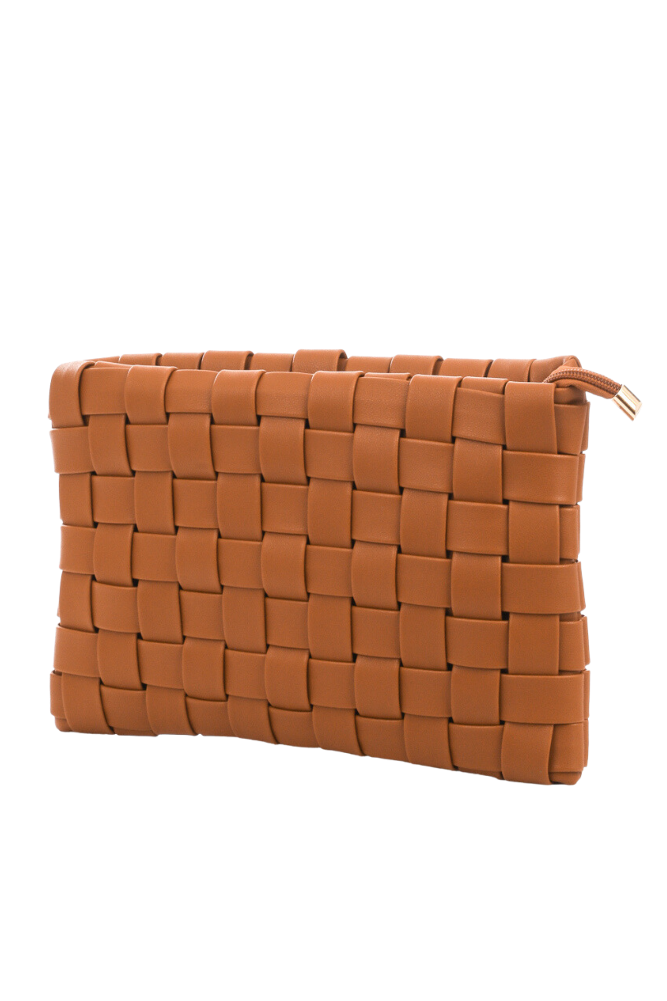 View 1 of Keen Woven Clutch in Brown, a Bags from Larrea Cove. Detail: The Keen Woven Clutch in Brown is a stylish and practical accessory that ...
