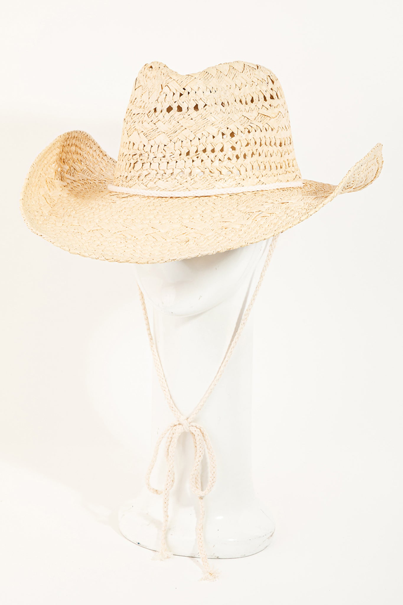 View 2 of Capo Straw Cowboy Hat in Ivory, a Hats from Larrea Cove. Detail: .