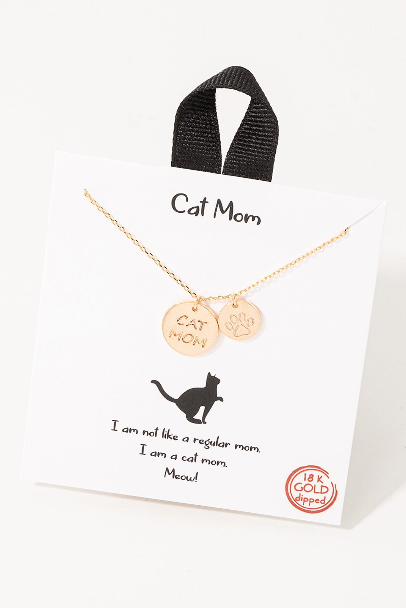 Cat Mom Coin Charm Necklace