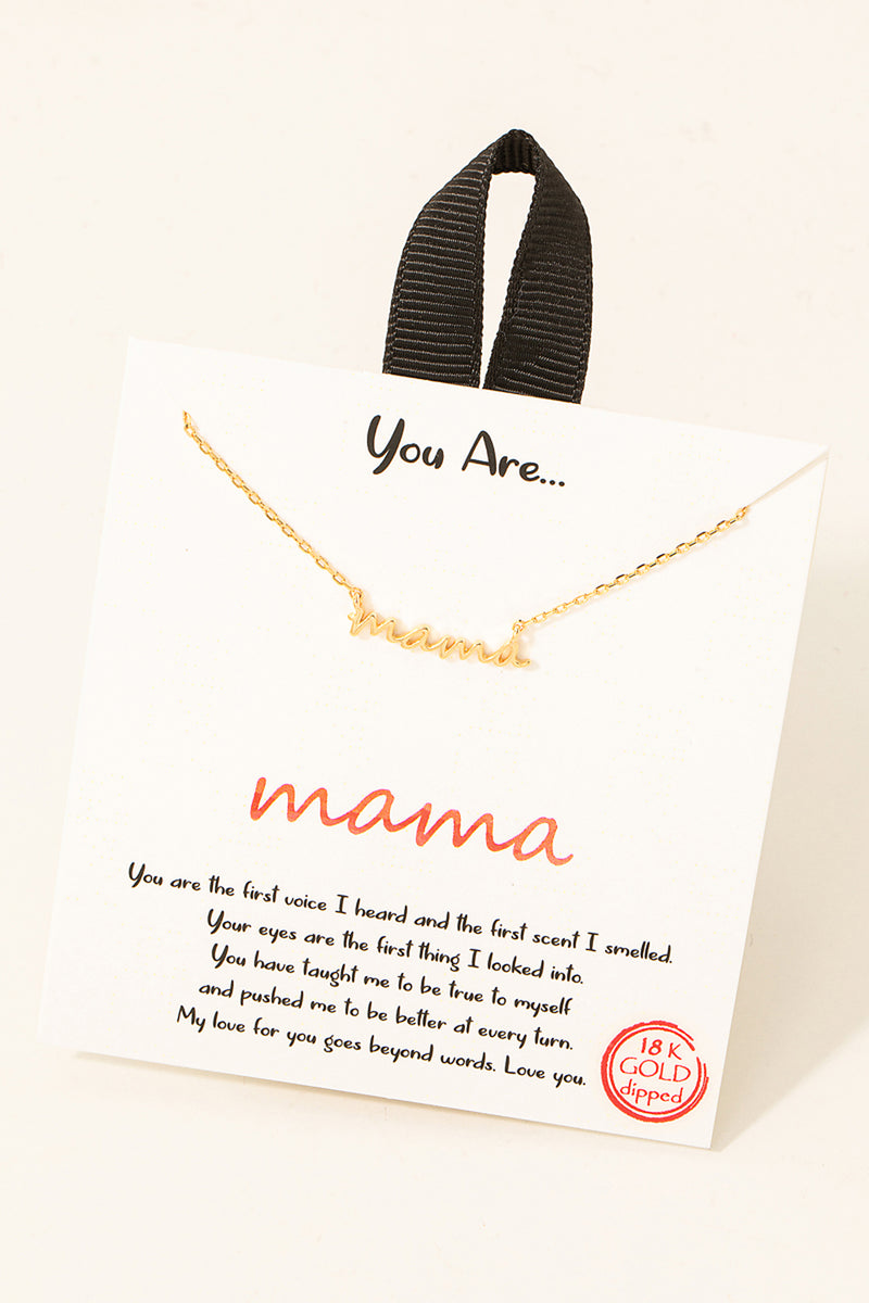 Mama Pendant Necklace in Gold