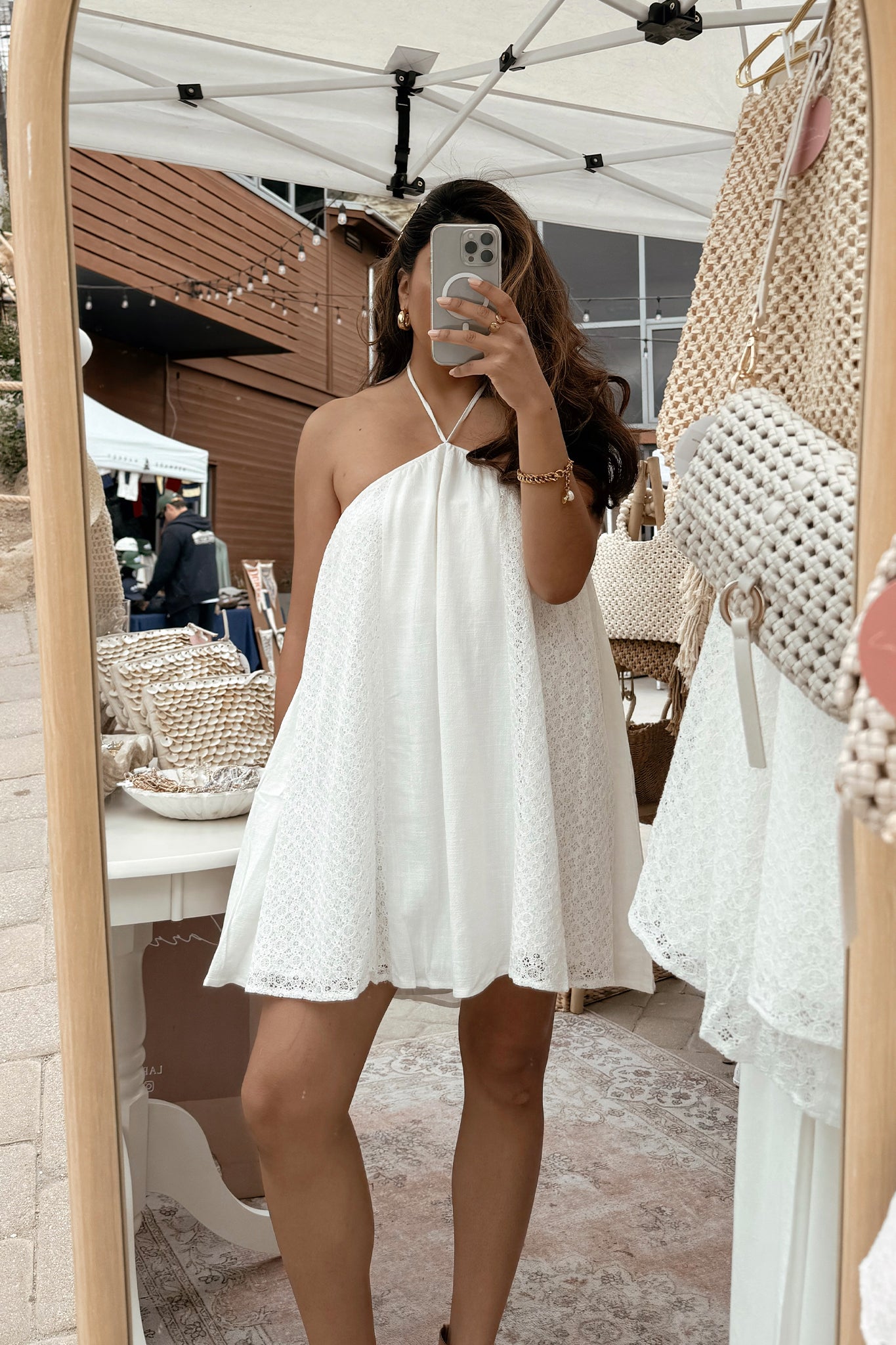 Lace Halter Mini Dress