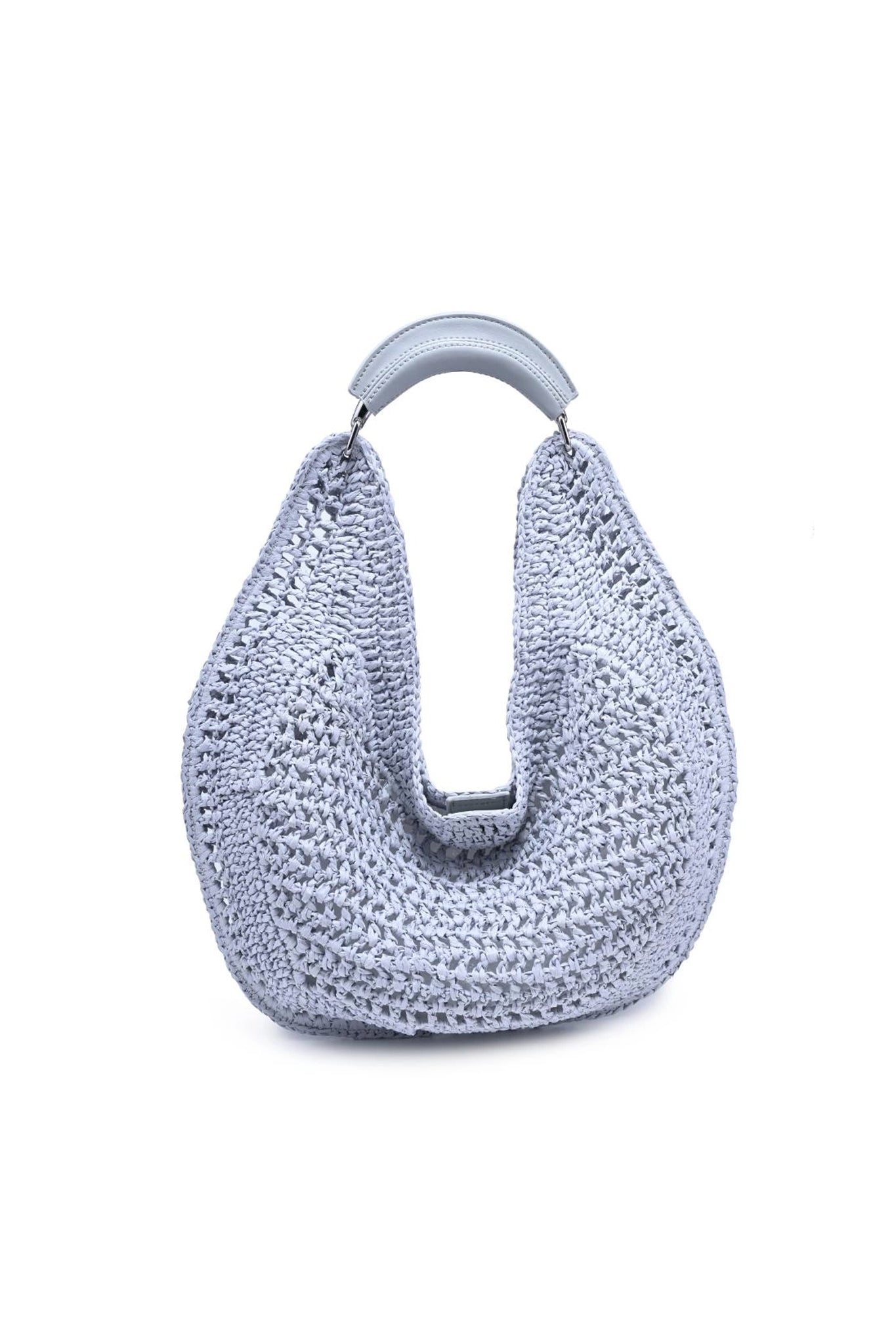 Marisol Crochet Hobo Bag in Ice Blue