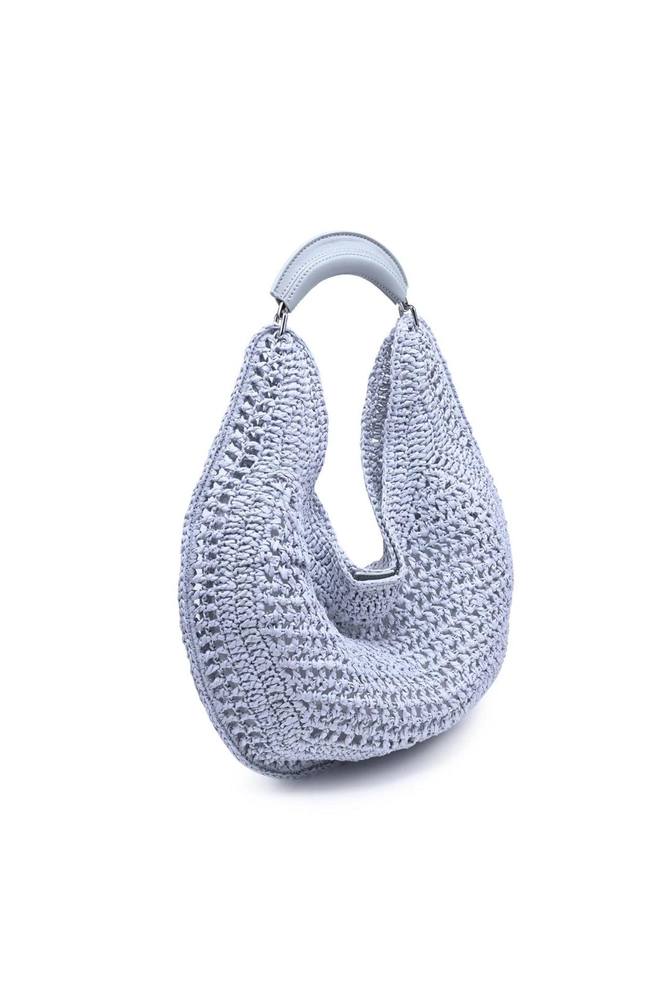 Marisol Crochet Hobo Bag in Ice Blue
