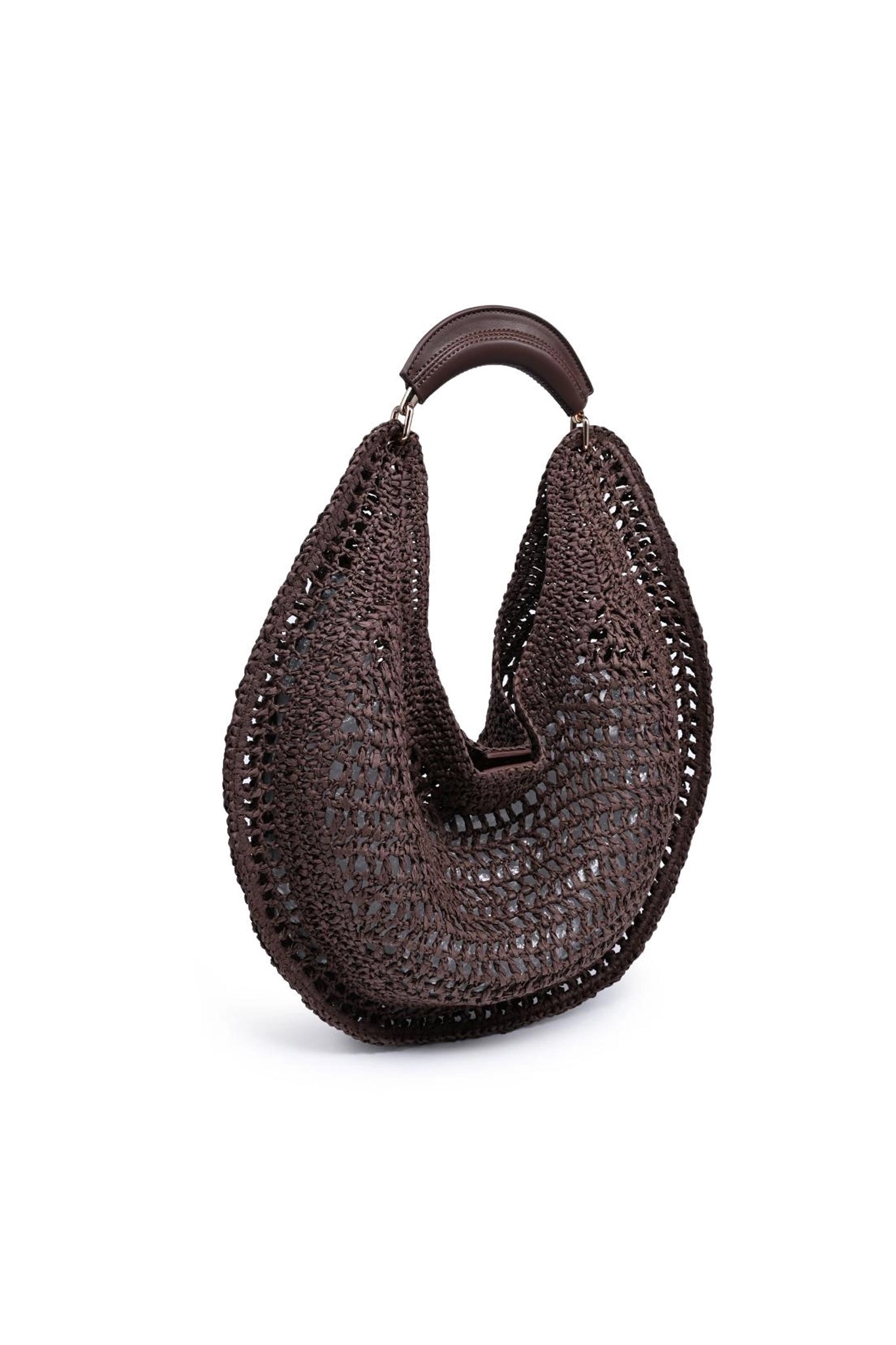 Marisol Crochet Hobo Bag in Chocolate