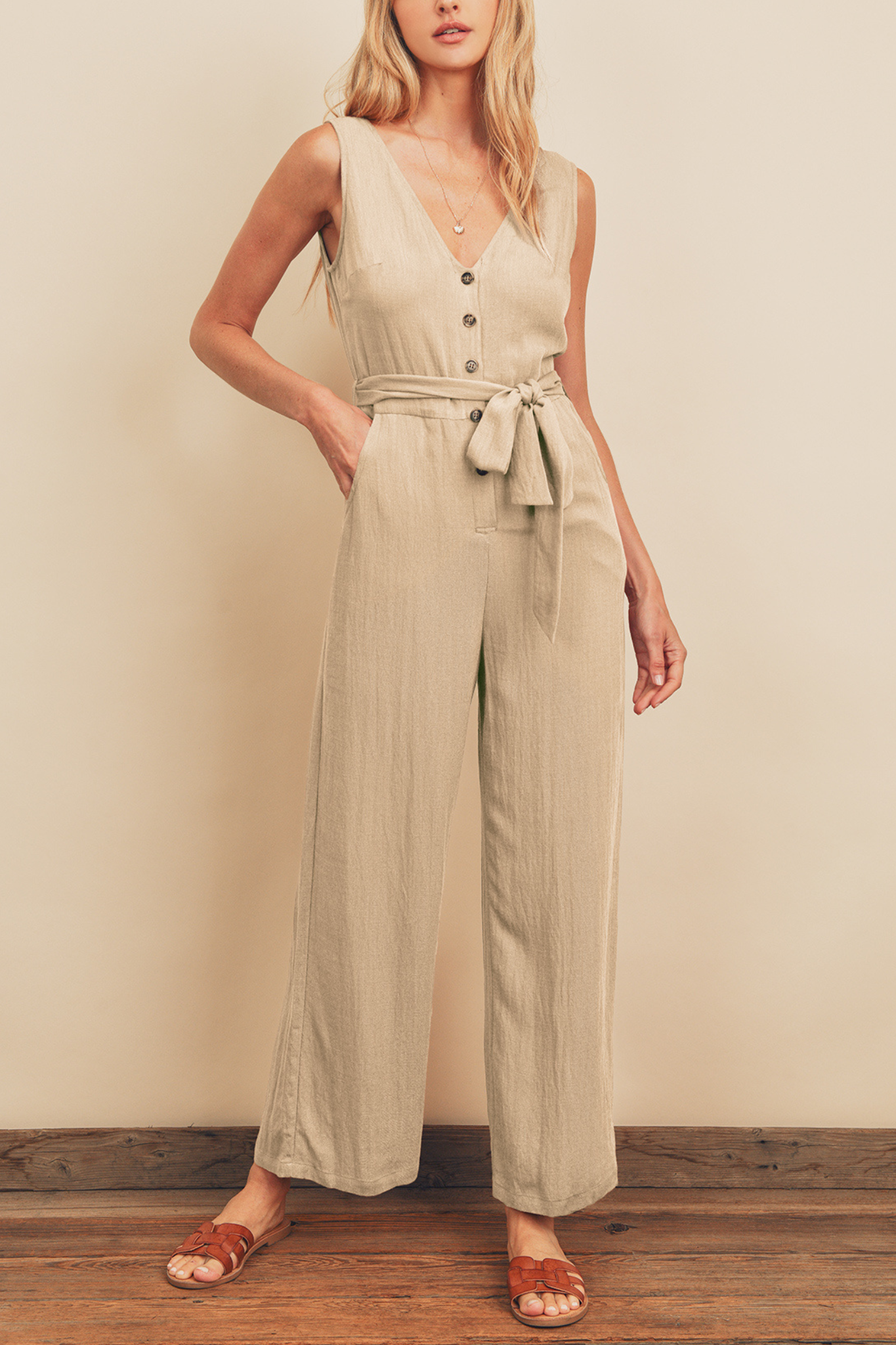 View 8 of Medanos Jumpsuit, a Jumpsuits from Larrea Cove. Detail: .