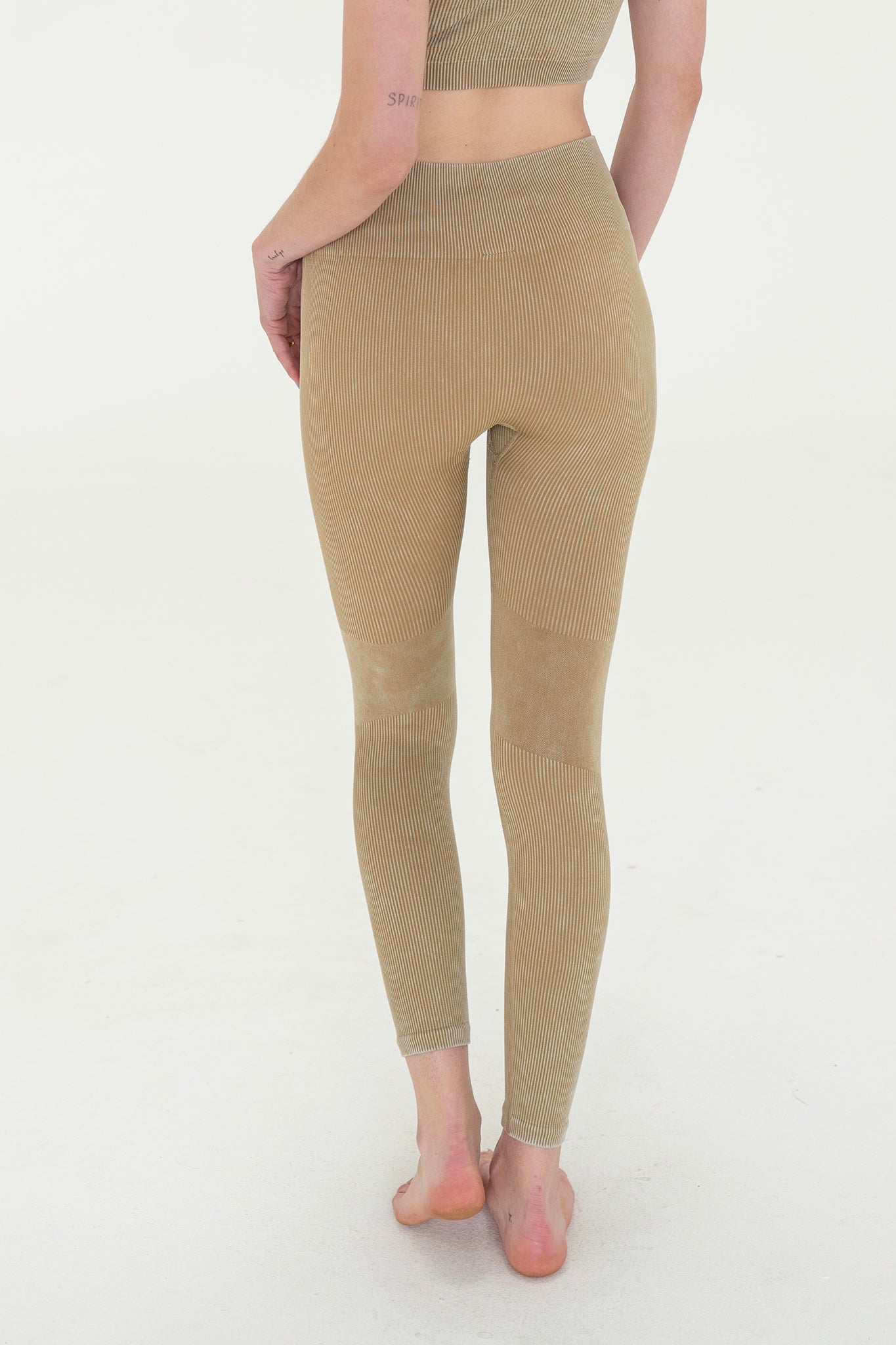 View 2 of Mono Ribbed Leggings, a Pants from Larrea Cove. Detail: .
