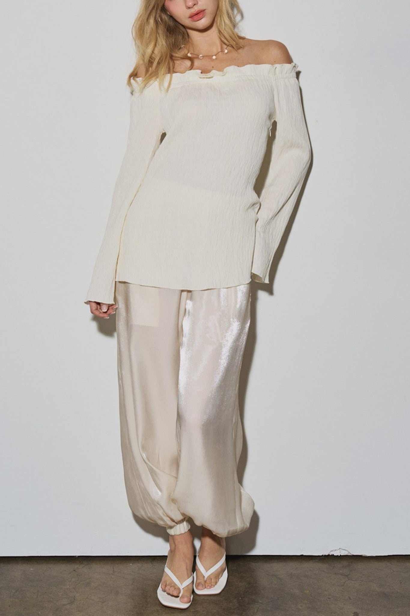 Off The Shoulder Long Sleeve Top