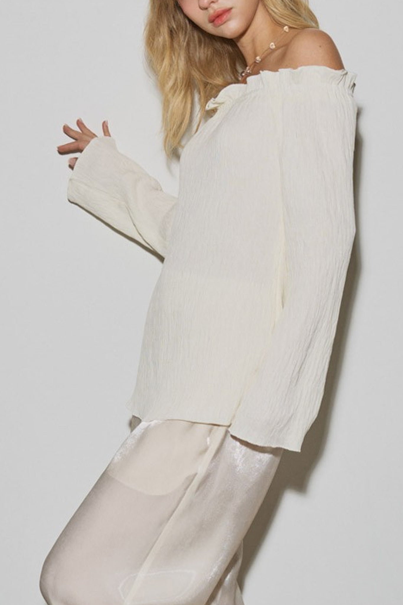 Off The Shoulder Long Sleeve Top