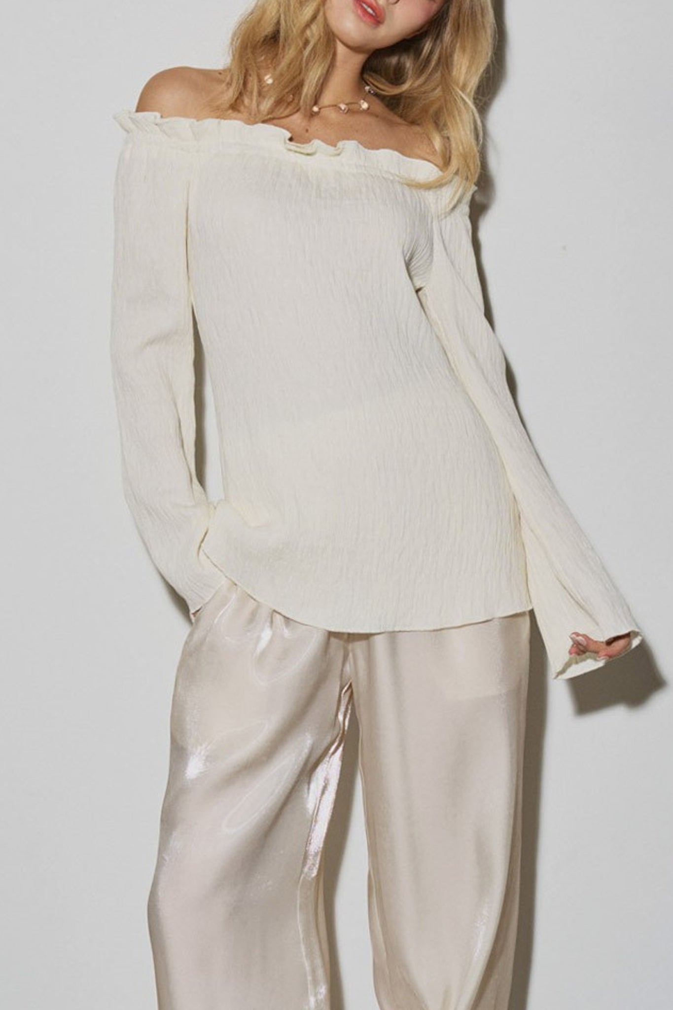 Off The Shoulder Long Sleeve Top