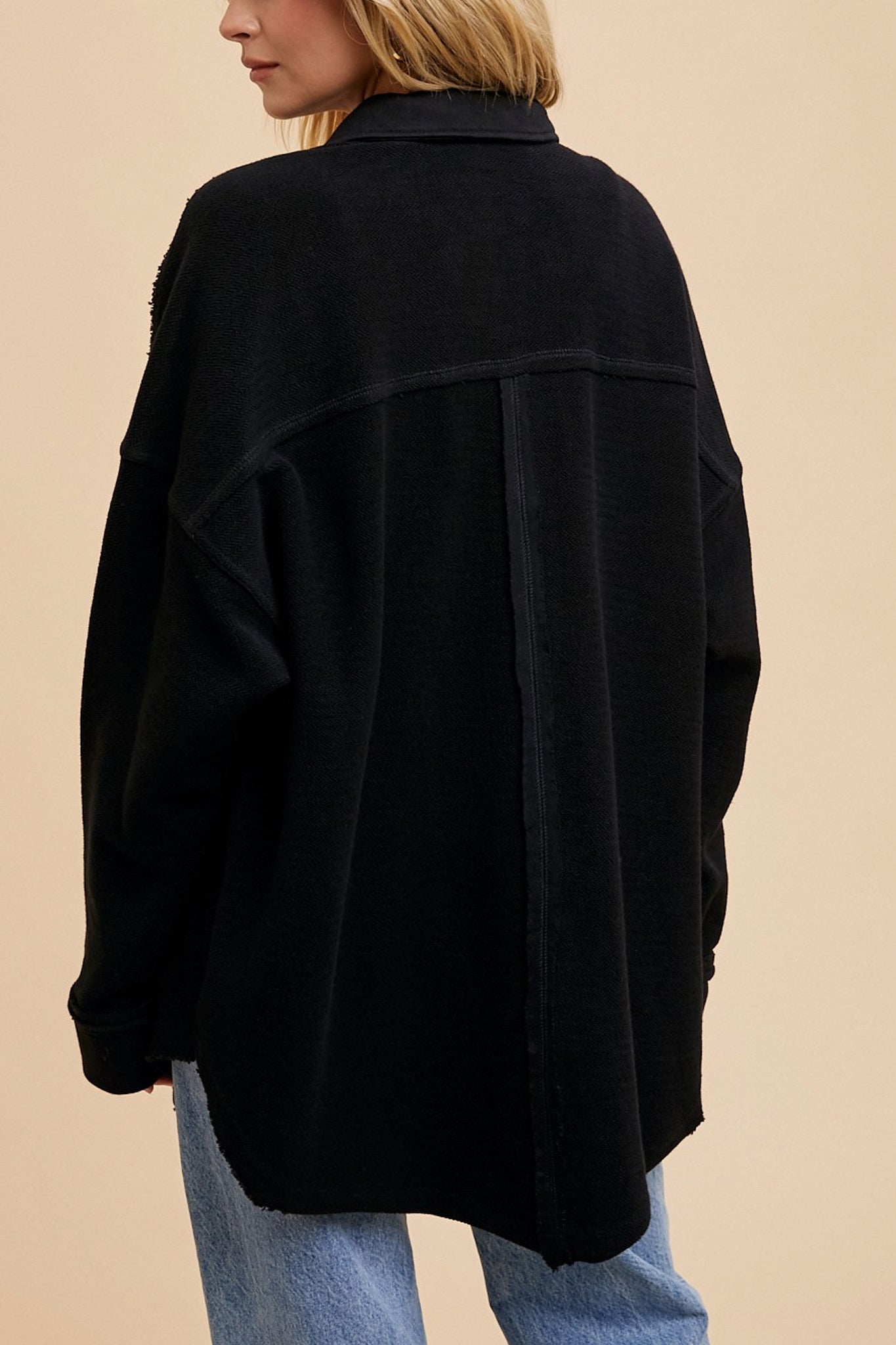 Relaxed Button Front Sweatshirt