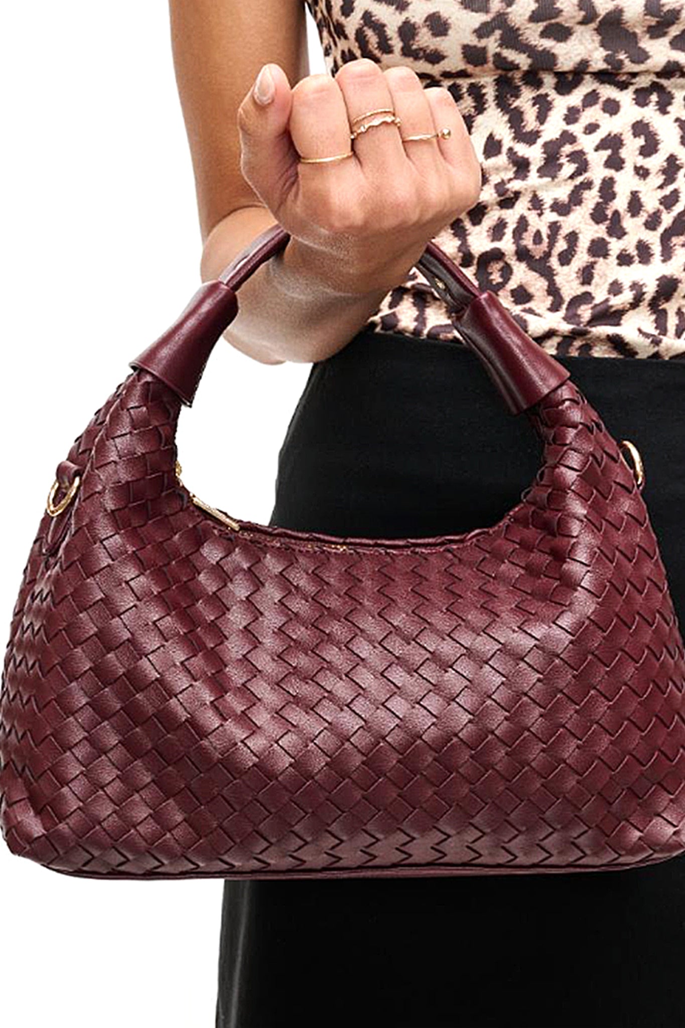 Ripley Woven Crossbody in Burgundy