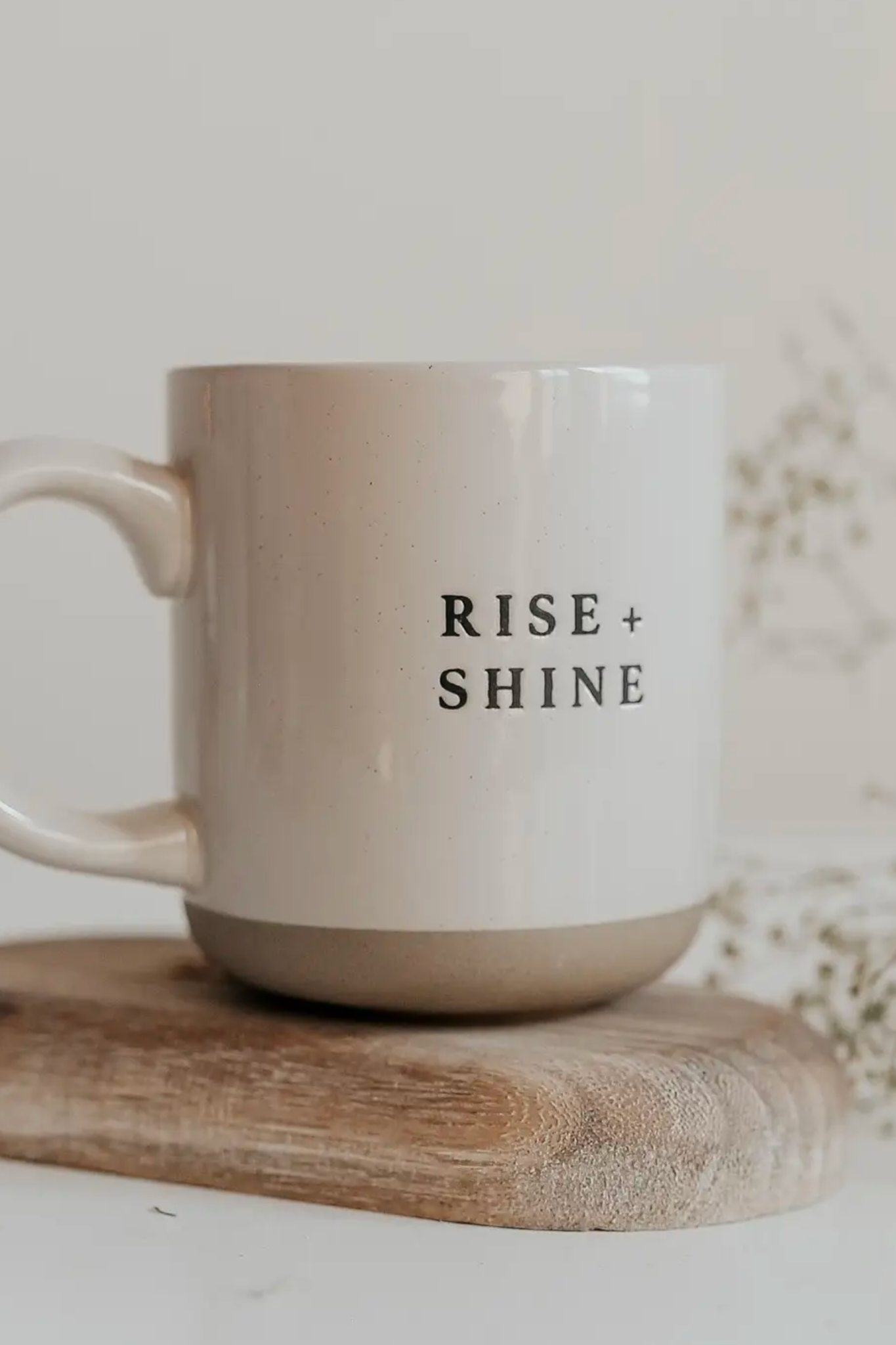 View 1 of Rise and Shine Stoneware Mug, a Home & Decor from Larrea Cove. Detail: Start your day off right with the Rise and Shine Stoneware Mug.