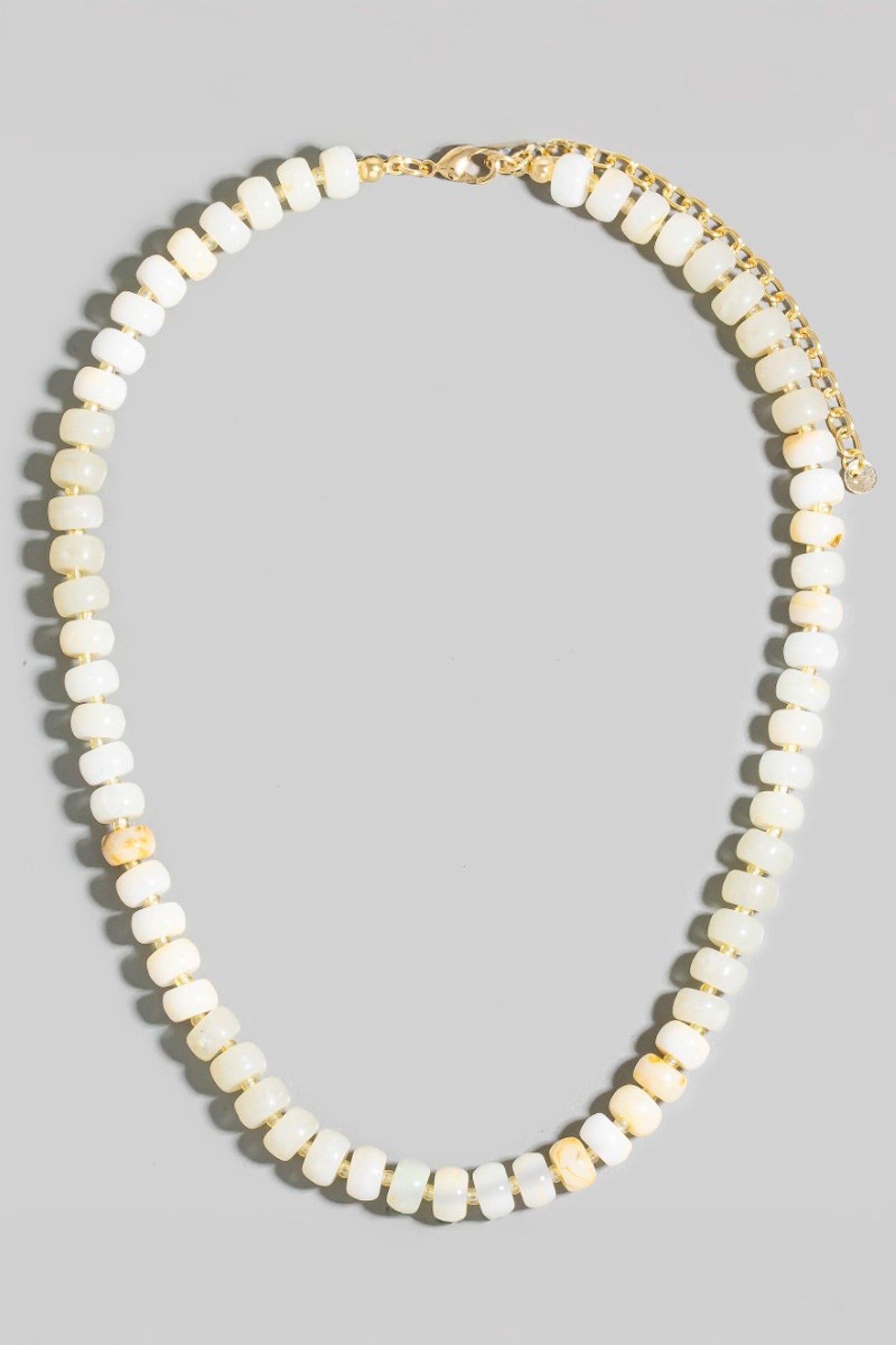 Golden Marble Beaded Necklace in Brown