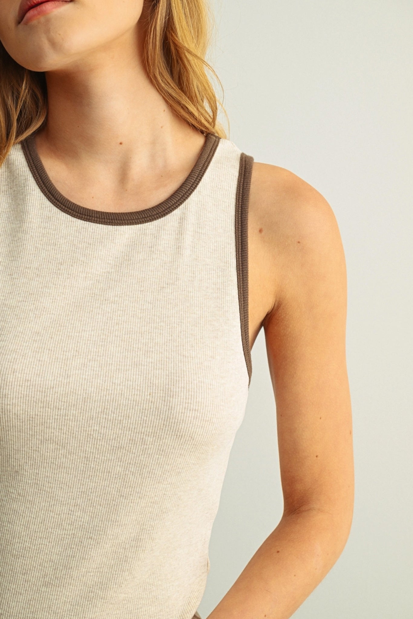 Sandstone Contrast Tank Top
