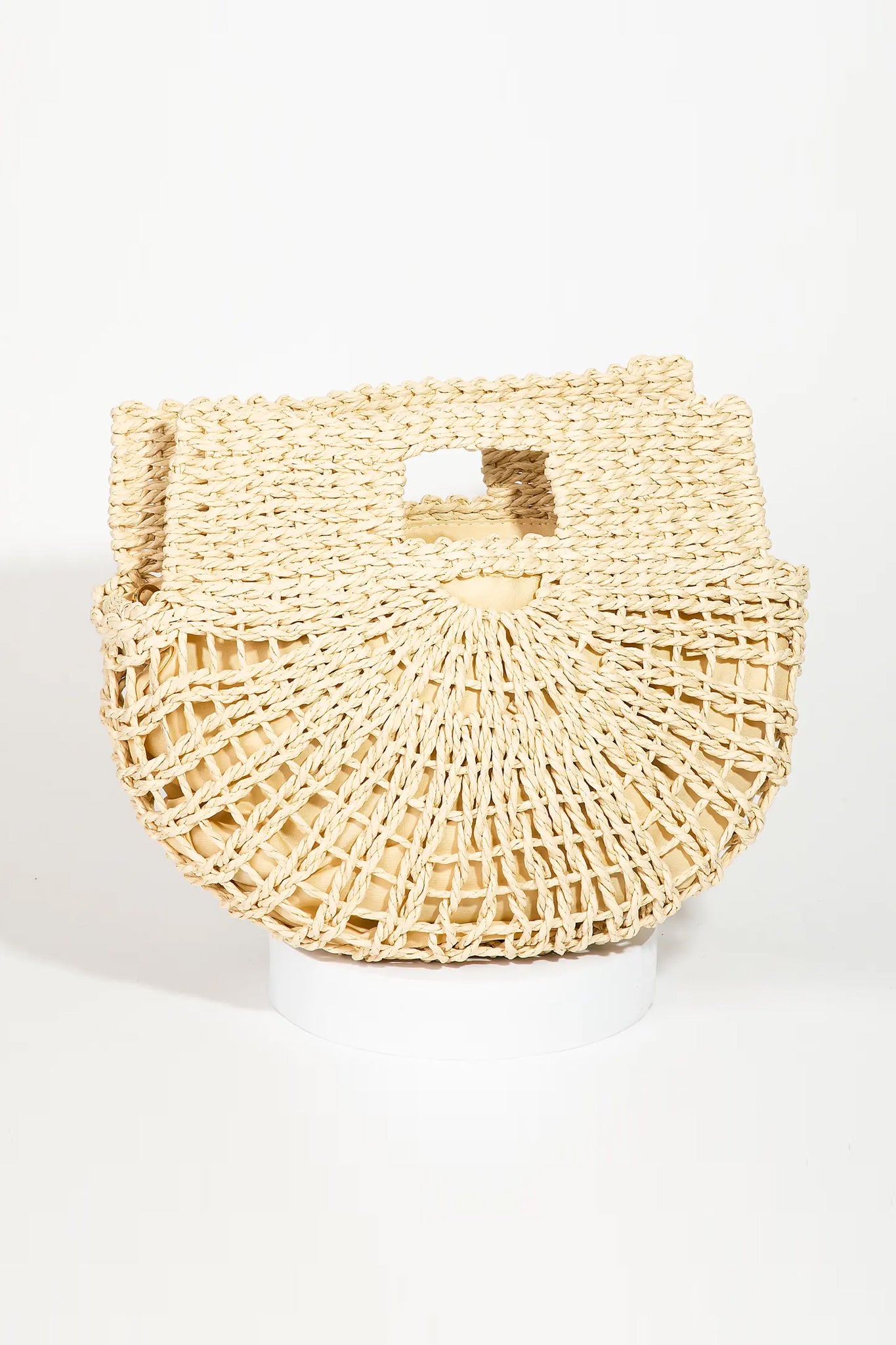 Semi Circle Tote Bag in Ivory