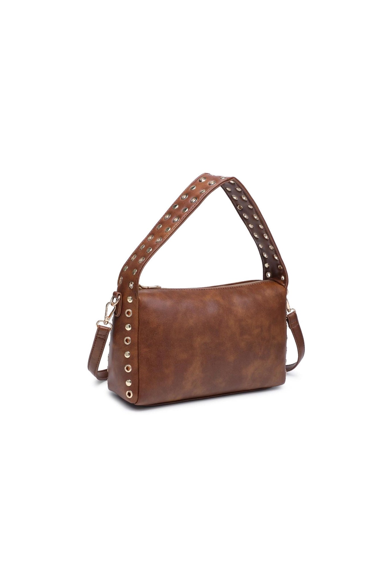 Silver Sands Studded Shoulder Bag in Cognac