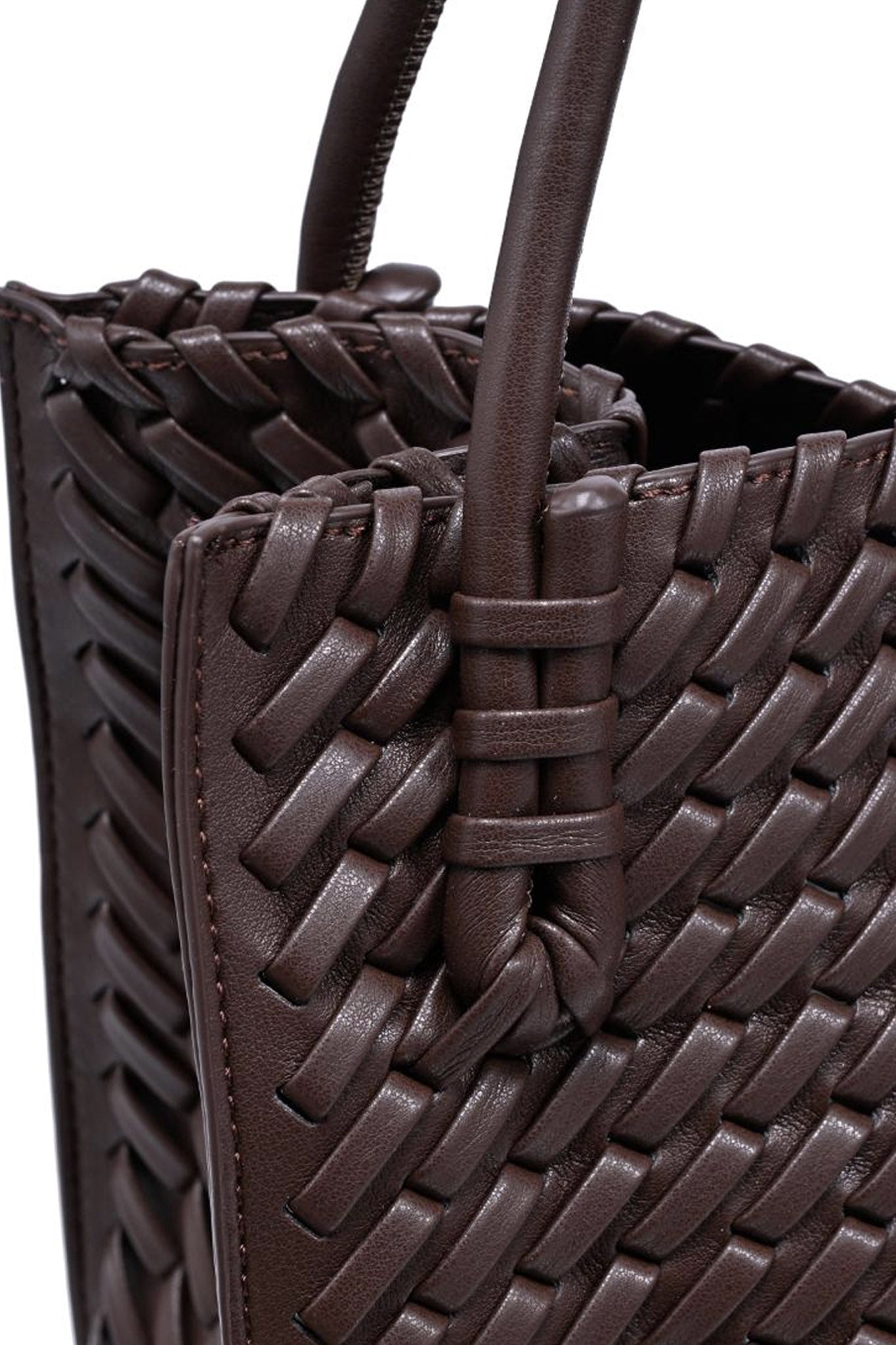 Sloane Woven Tote Bag in Chocolate