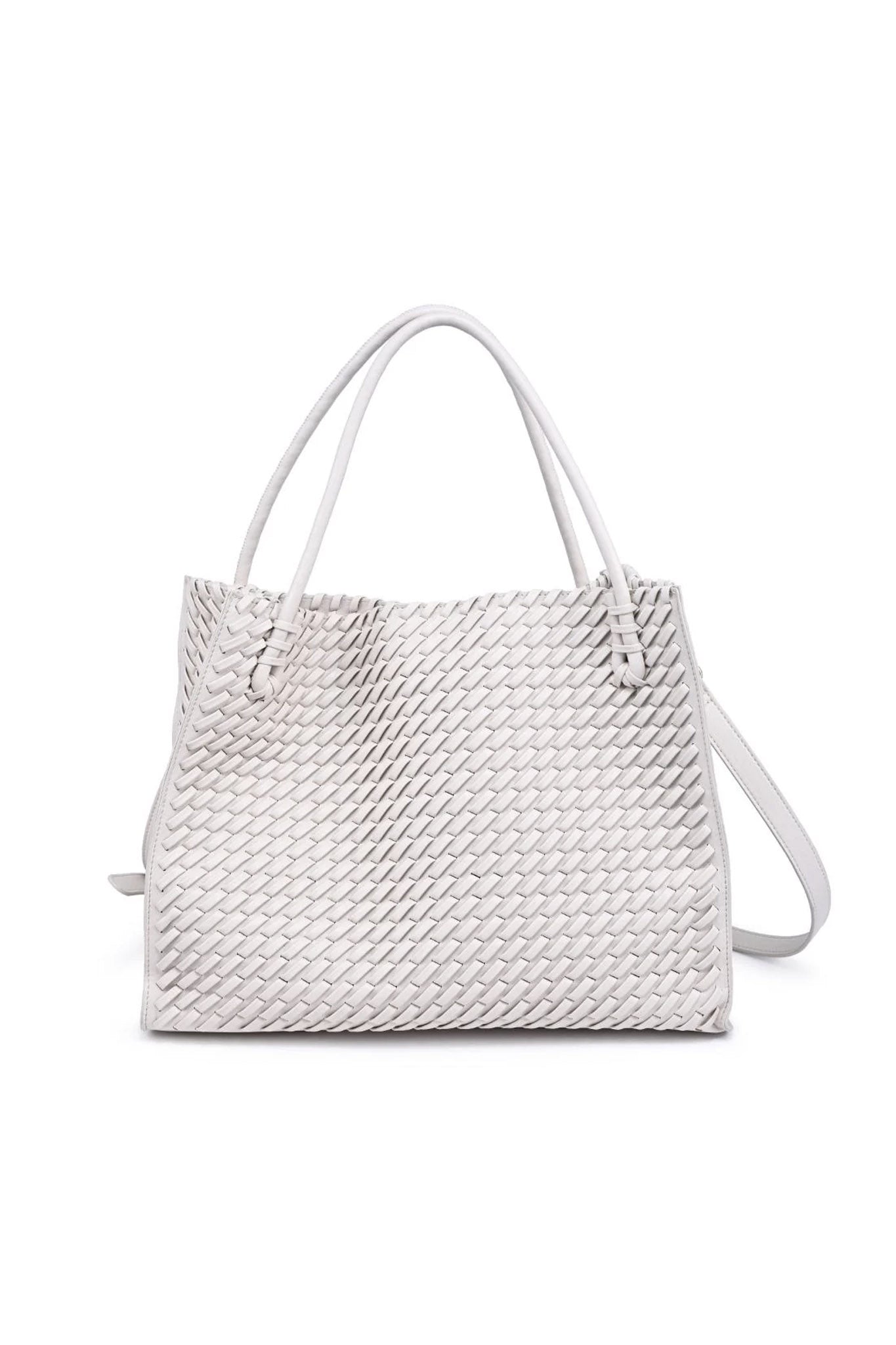Sloane Woven Tote Bag in Cream