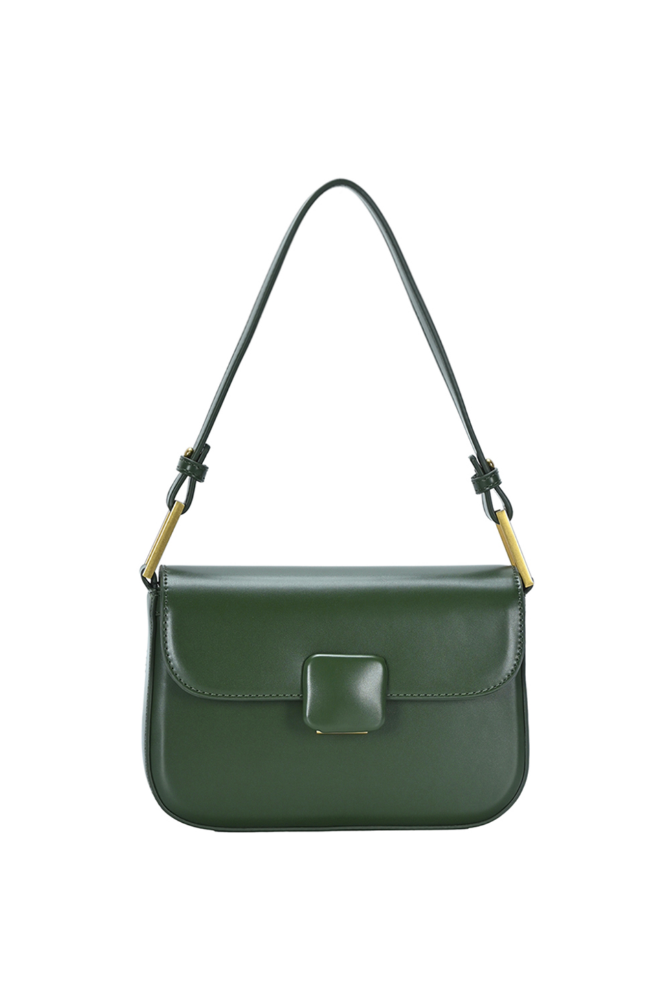 View 1 of Smooth Shoulder Bag in Emerald, a Bags from Larrea Cove. Detail:  .