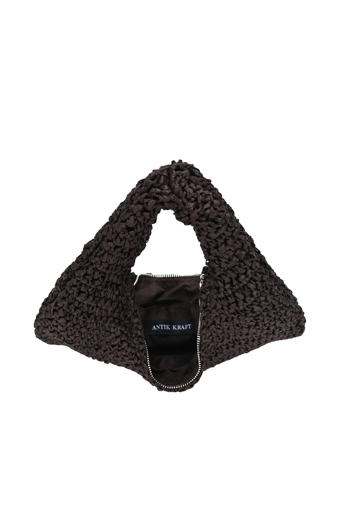 Solea Straw Clutch Bag in Chocolate